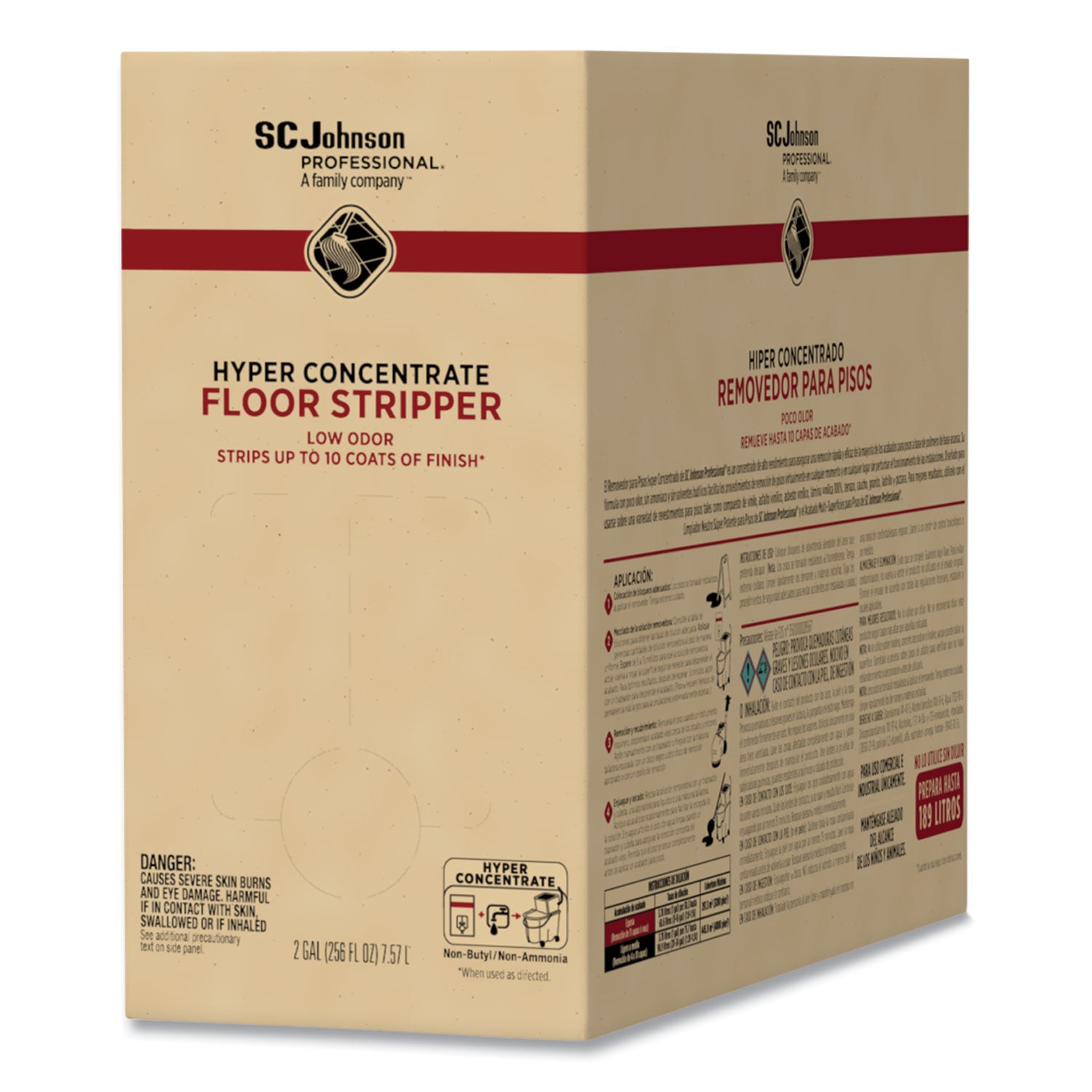 SC Johnson Professional® Hyper Concentrate Floor Stripper, Low Odor, 2 gal Bag-in-Box