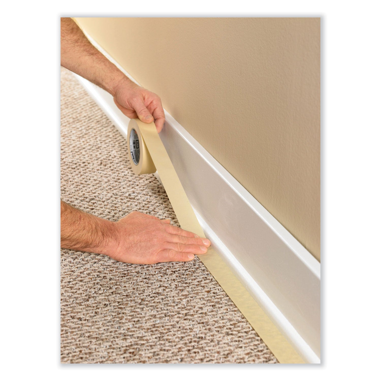 Highland™ Economy Masking Tape, 3" Core, 0.7" X 60.1 Yds, Tan