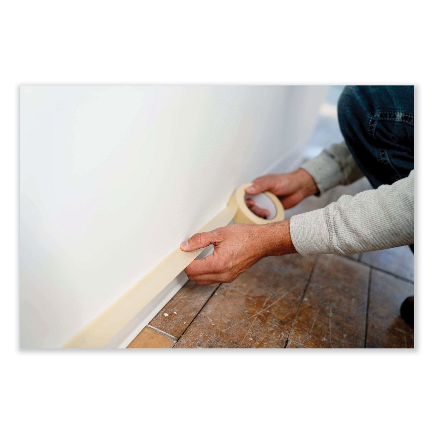 Highland™ Economy Masking Tape, 3" Core, 0.7" X 60.1 Yds, Tan