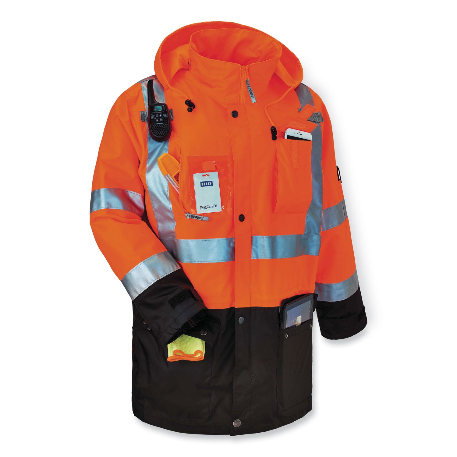 ergodyne® GloWear 8386 Class 3 Hi-Vis Outer Shell Jacket, Polyester, 5X-Large, Orange