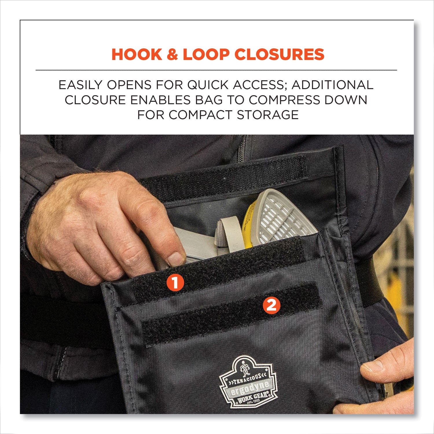 ergodyne® Arsenal 5180 Half Mask Respirator Waist Pack, 8.5 x 3.5 x 6.5, Black