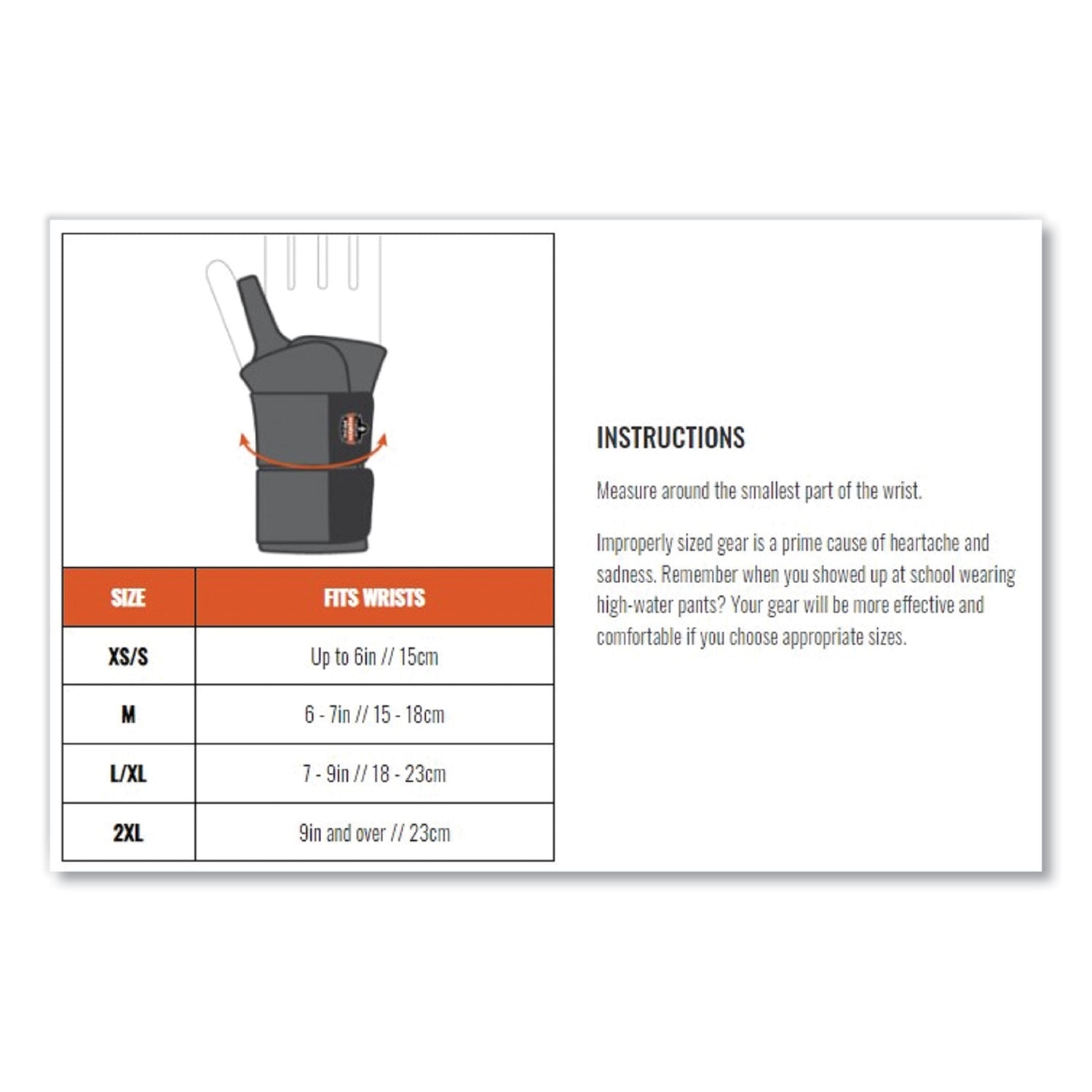 ergodyne® ProFlex 4020 Lightweight Wrist Support, 2X-Large, Fits Left Hand, Gray