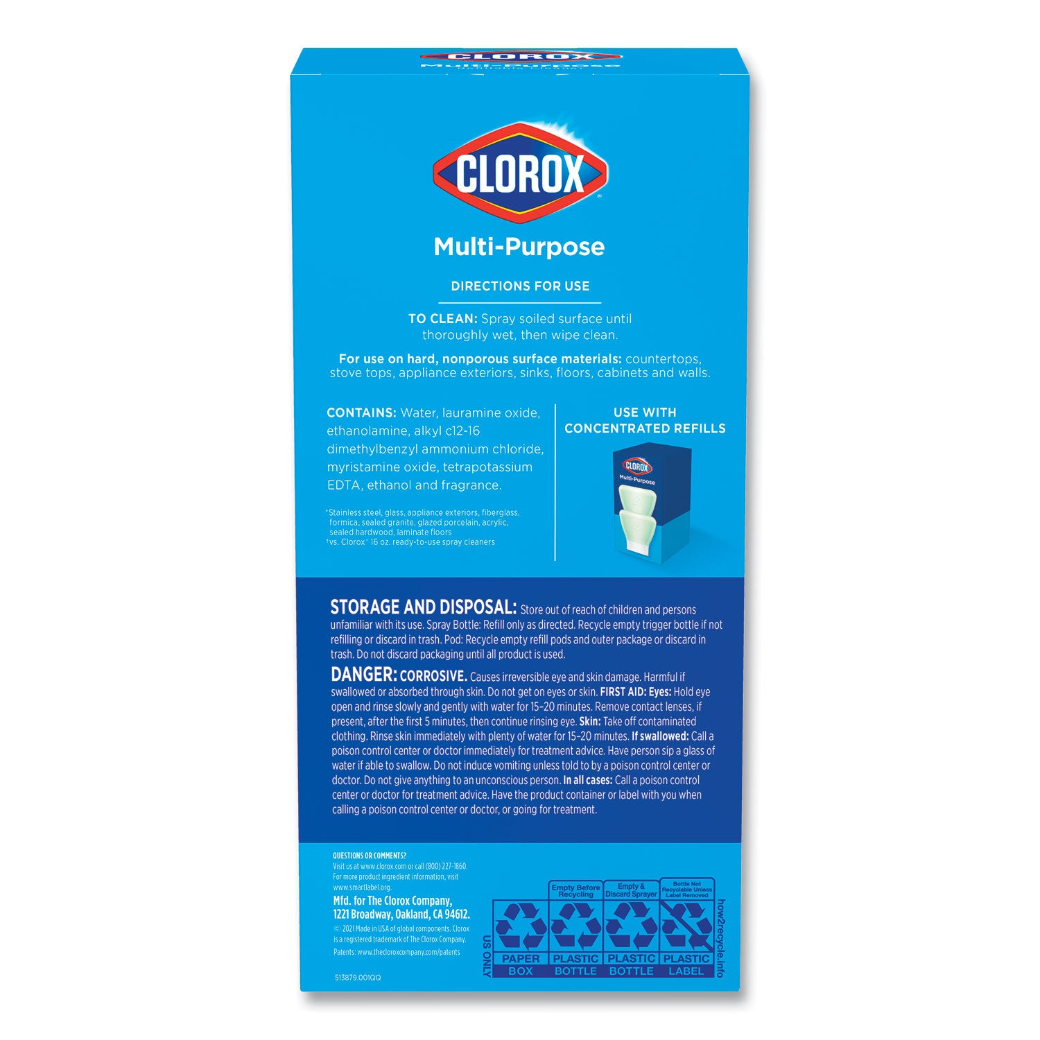 Clorox® Clorox Multipurpose Degreaser Cleaner Refillable Starter Kit, Crisp Lemon Scent