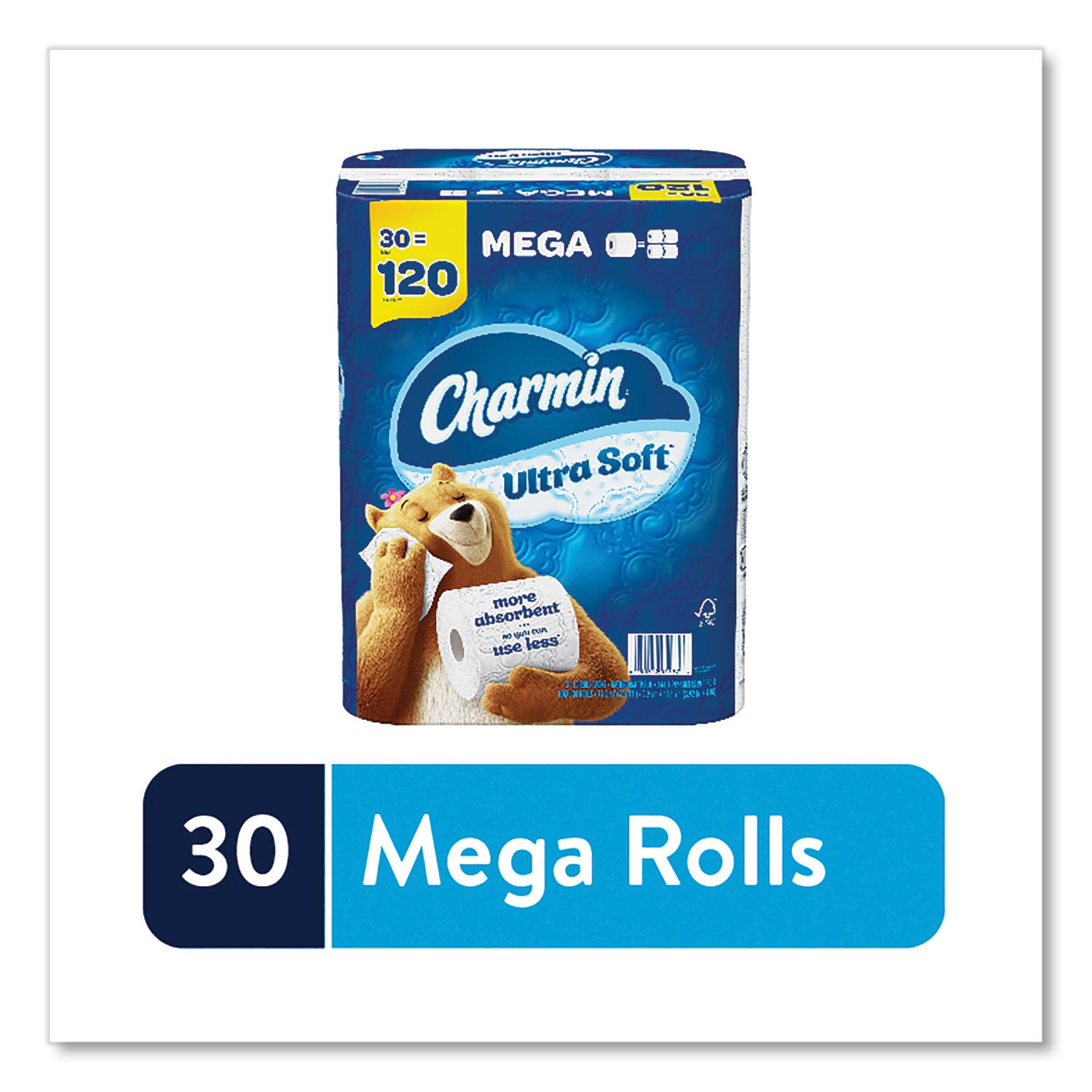 Charmin® Ultra Soft Bathroom Tissue, Mega Roll, Septic Safe, 2-Ply, White, 244 Sheets/Roll, 30 Rolls/Pack