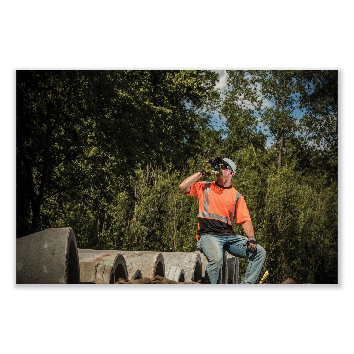 ergodyne® Chill-Its 5151 Plastic Wide Mouth Water Bottle, 34 oz, Lime