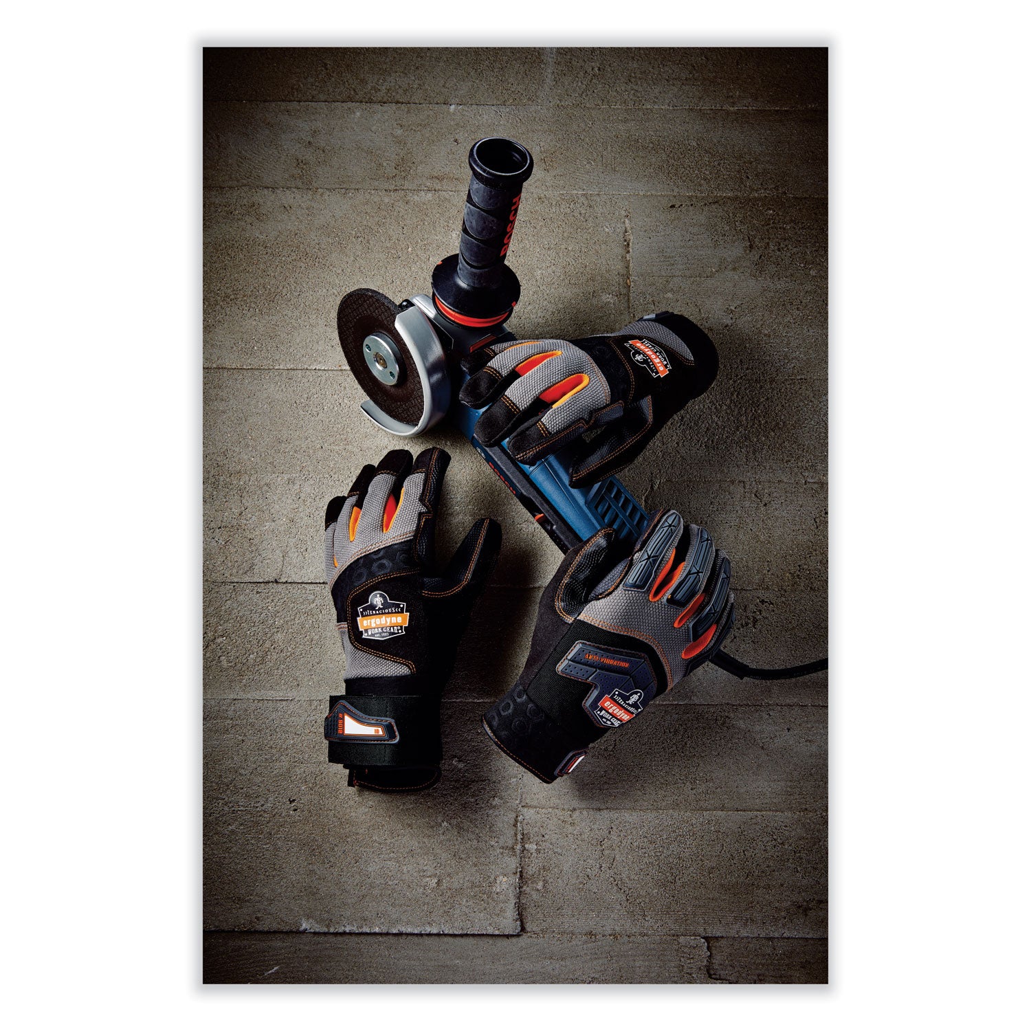 ergodyne® ProFlex 9012 Certified AV Gloves + Wrist Support, Black, X-Large, Pair