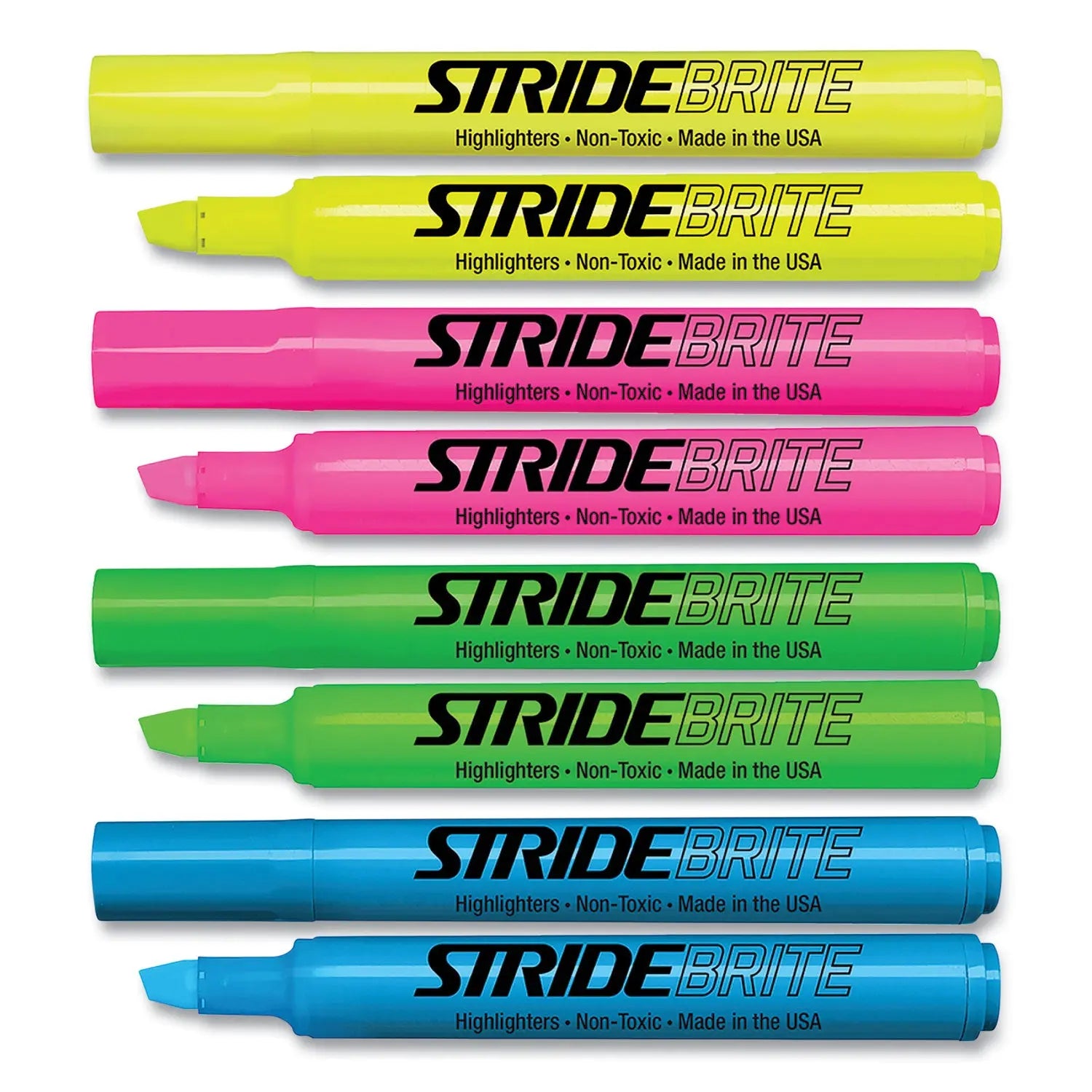 StrideBrite Tank Highlighter, Assorted Ink Colors, Chisel Tip, Assorted Barrel Colors, 12/Pack Stride Flipcost