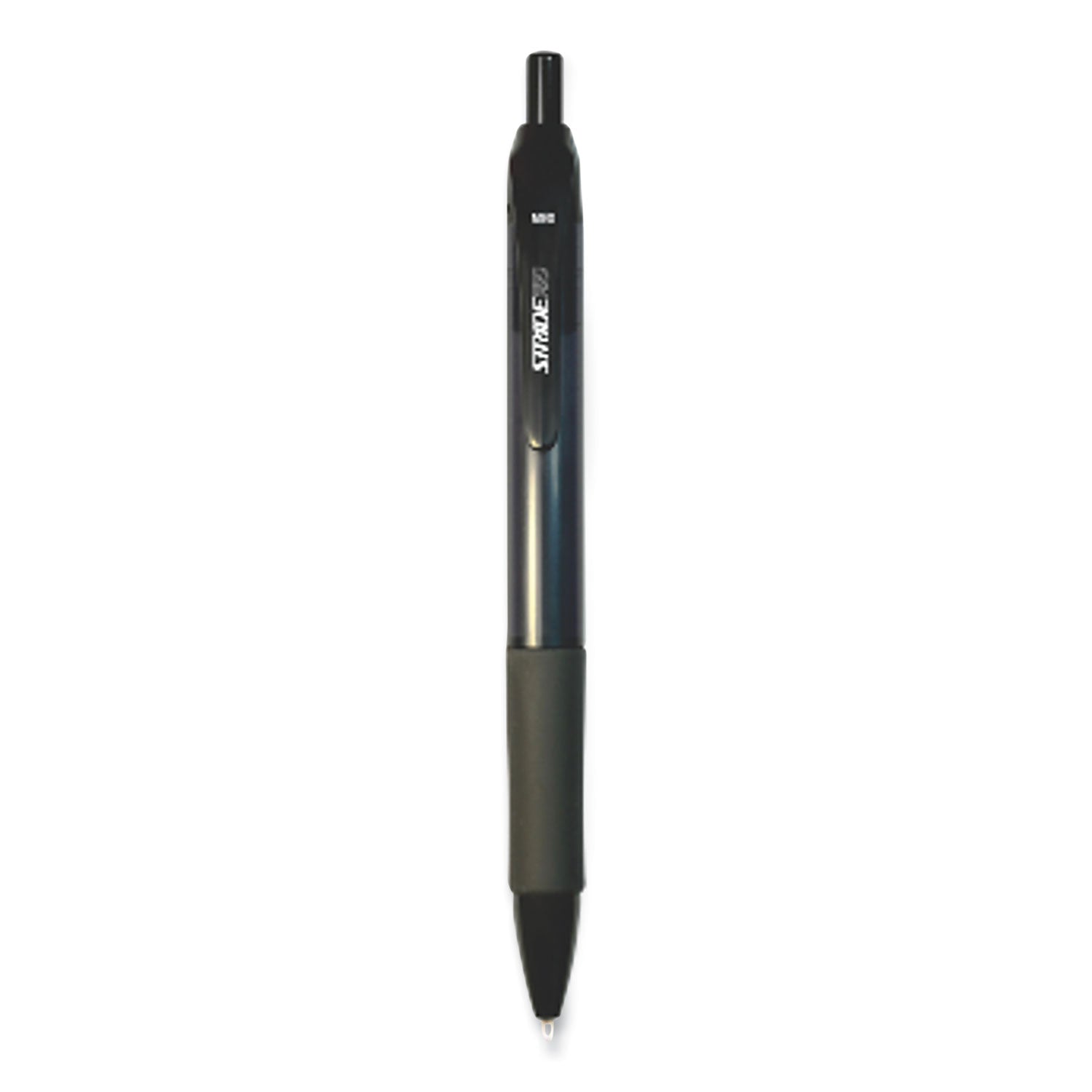StrideRio Gel Pen, Retractable, Medium 0.7 mm, Black Ink, Translucent Black Barrel, 12/Box