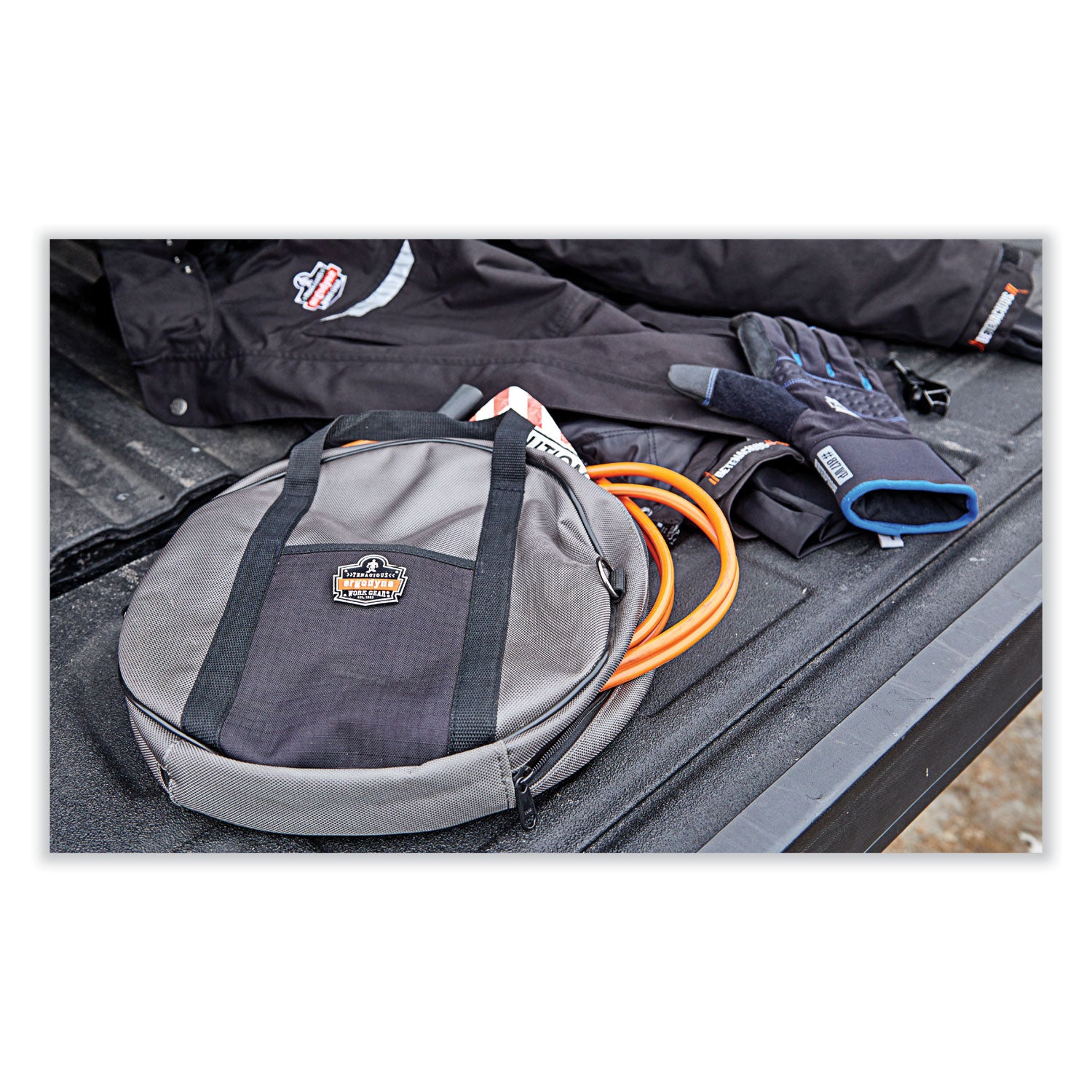 ergodyne® Arsenal 5888 Cable Organizer, 2 Compartments, Gray, 13.5 x 13.5 x 3.5, Gray