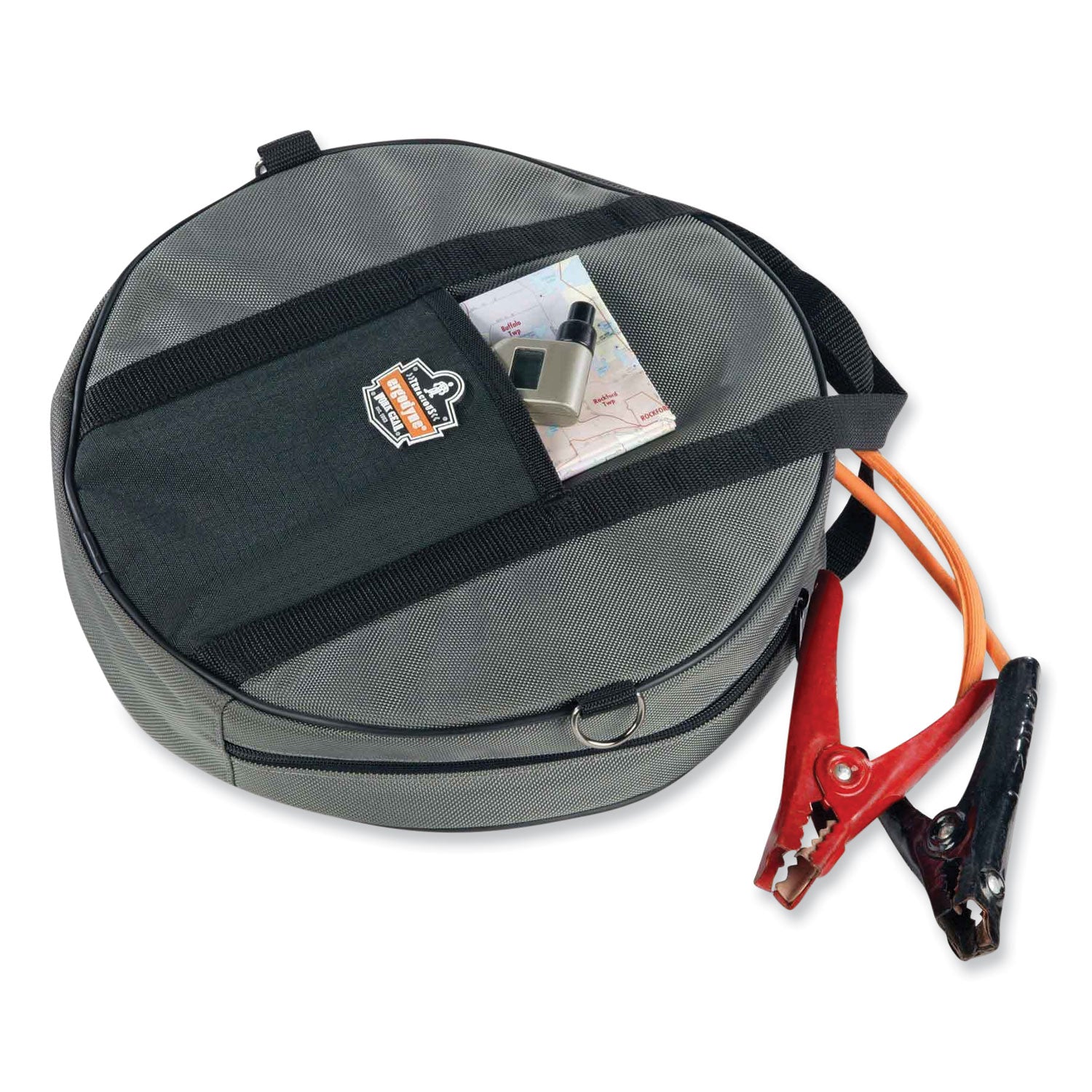 ergodyne® Arsenal 5888 Cable Organizer, 2 Compartments, Gray, 13.5 x 13.5 x 3.5, Gray