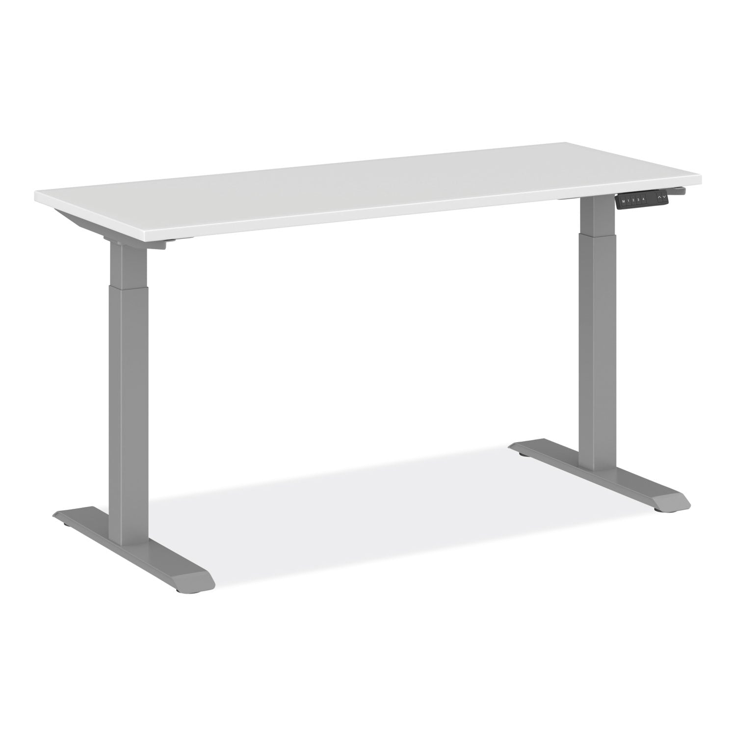 Alera® AdaptivErgo Sit-Stand Three-Stage Electric Height-Adjustable Table with Memory Controls, 60" x 24" x 30" to 49", White