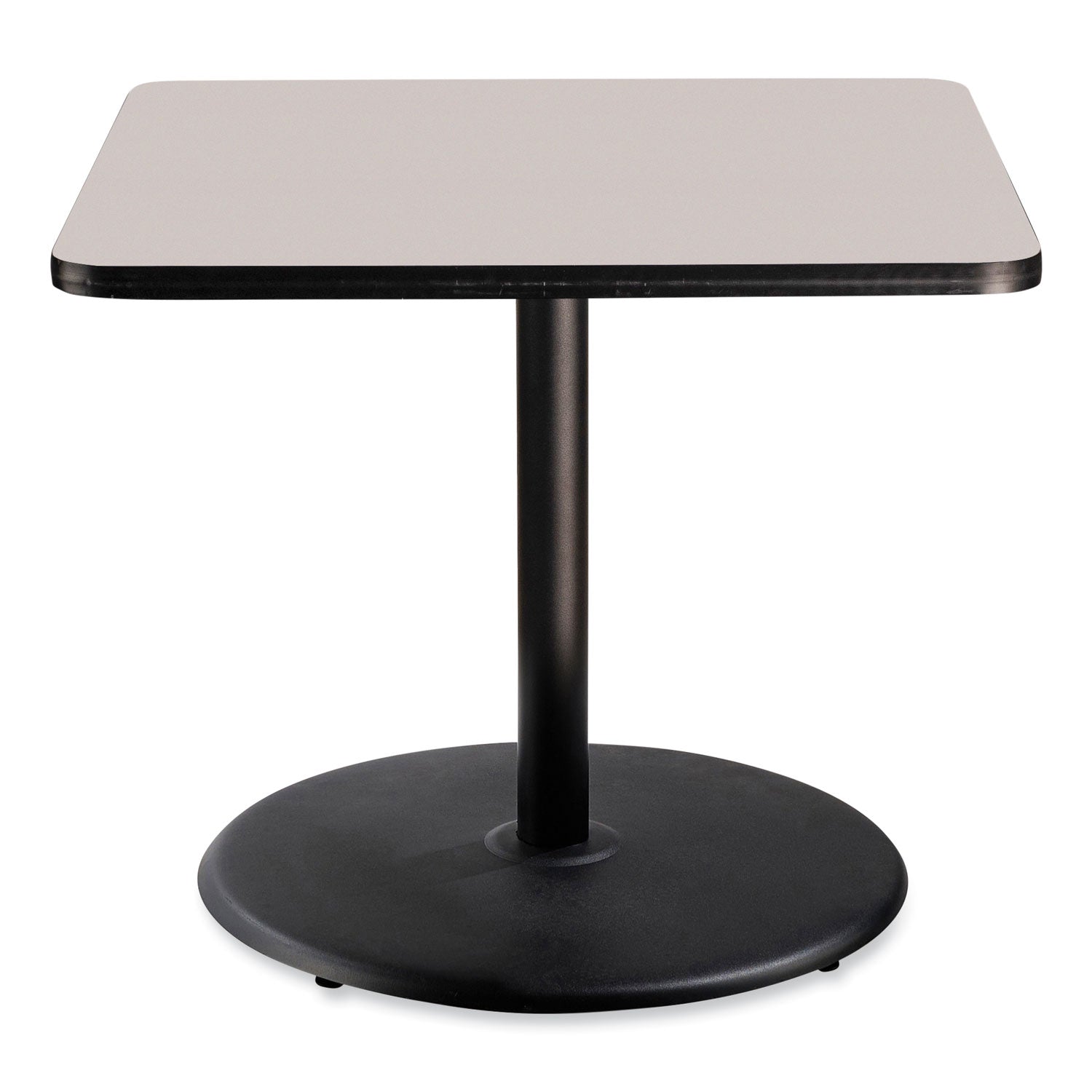 NPS® Cafe Table, 36w x 36d x 30h, Square Top/Round Base, Gray Nebula Top, Black Base