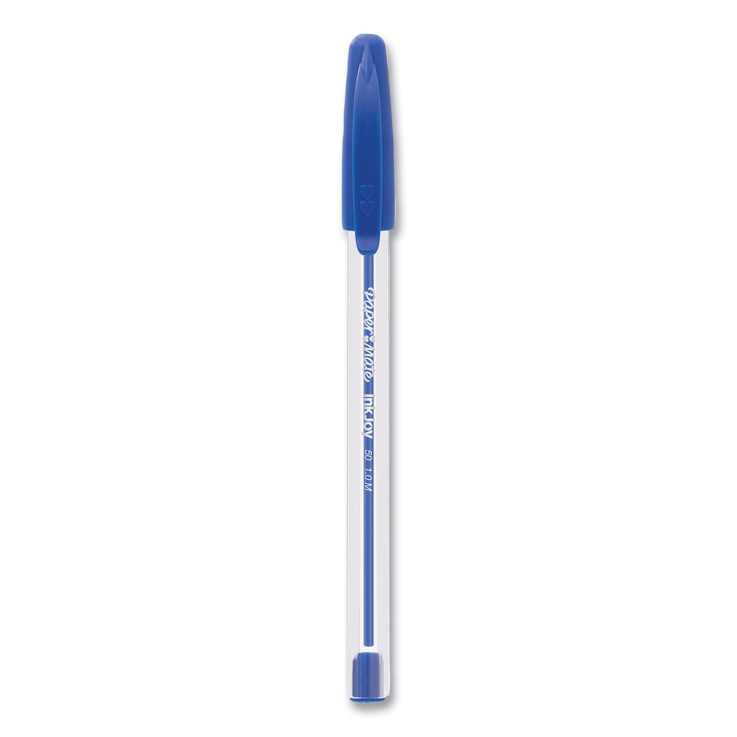 Paper Mate® InkJoy 50ST Ballpoint Pen, Stick, Medium 1 mm, Blue Ink, Clear Barrel, 60/Pack