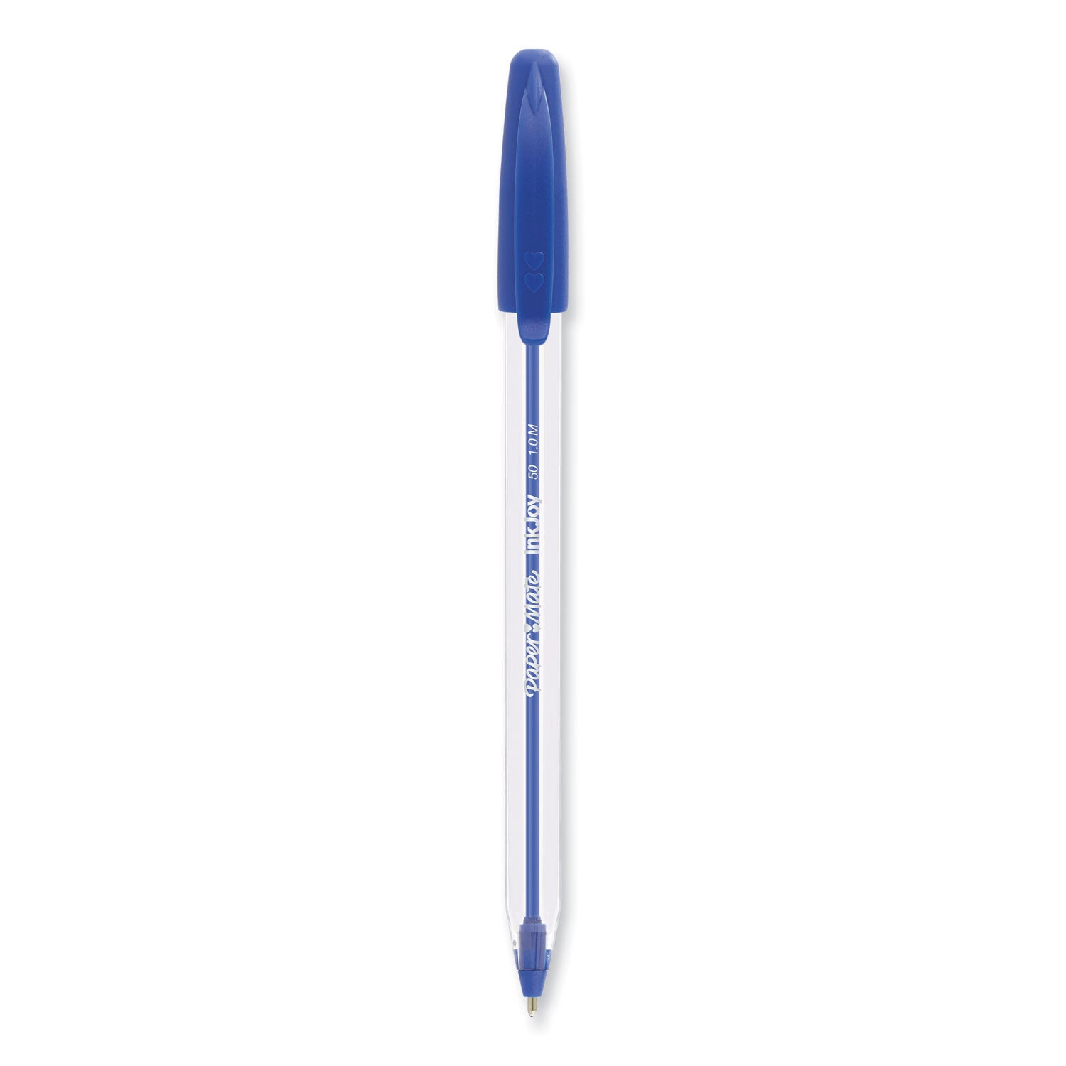 Paper Mate® InkJoy 50ST Ballpoint Pen, Stick, Medium 1 mm, Blue Ink, Clear Barrel, 60/Pack