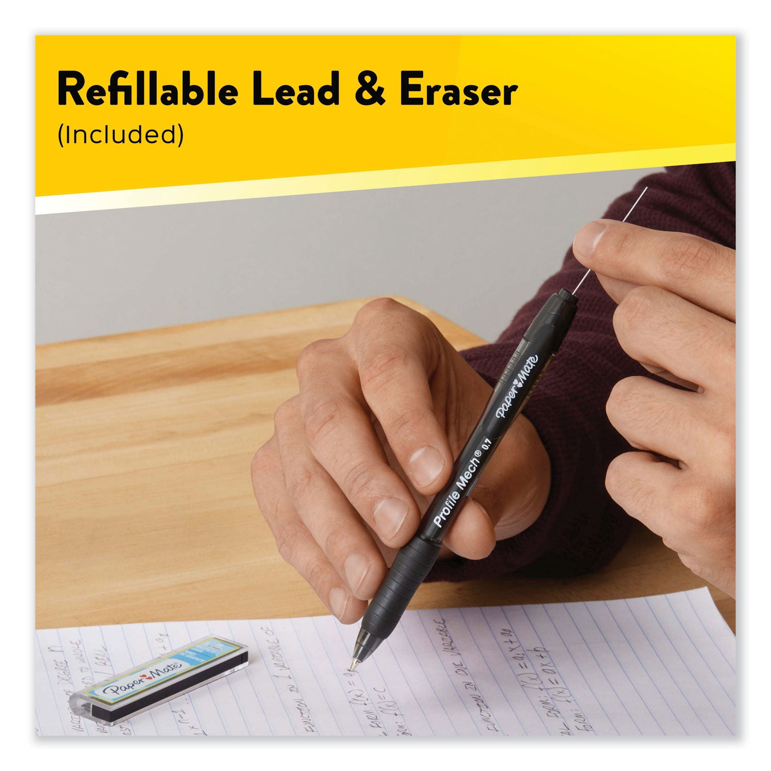 Paper Mate® Profile Mechanical Pencils, 0.7 Mm, Hb (#2), Black Lead, Assorted Barrel Colors, 8/pack