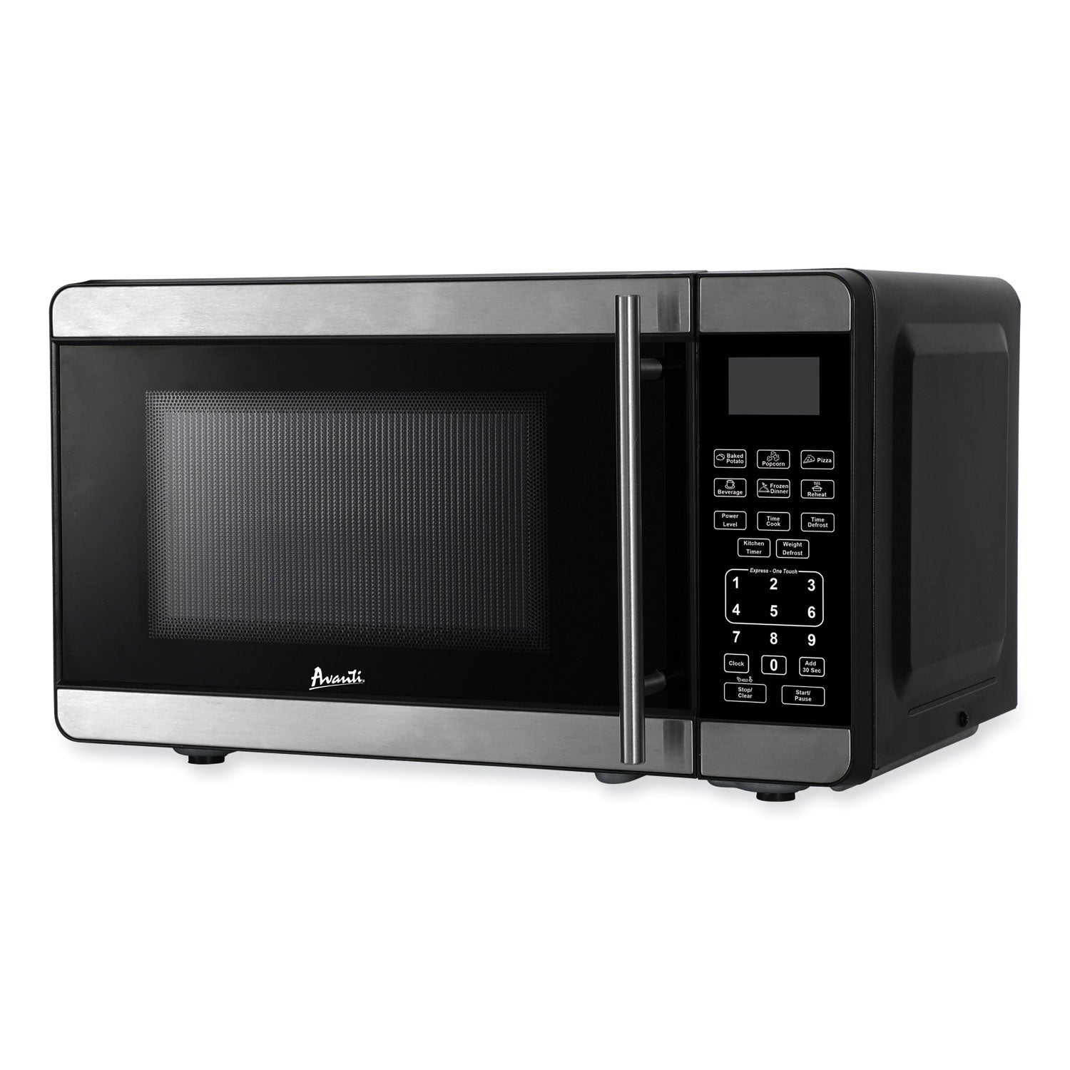 Avanti 0.7 Cubic Foot Microwave Oven, 700 Watts, Black/Stainless Steel