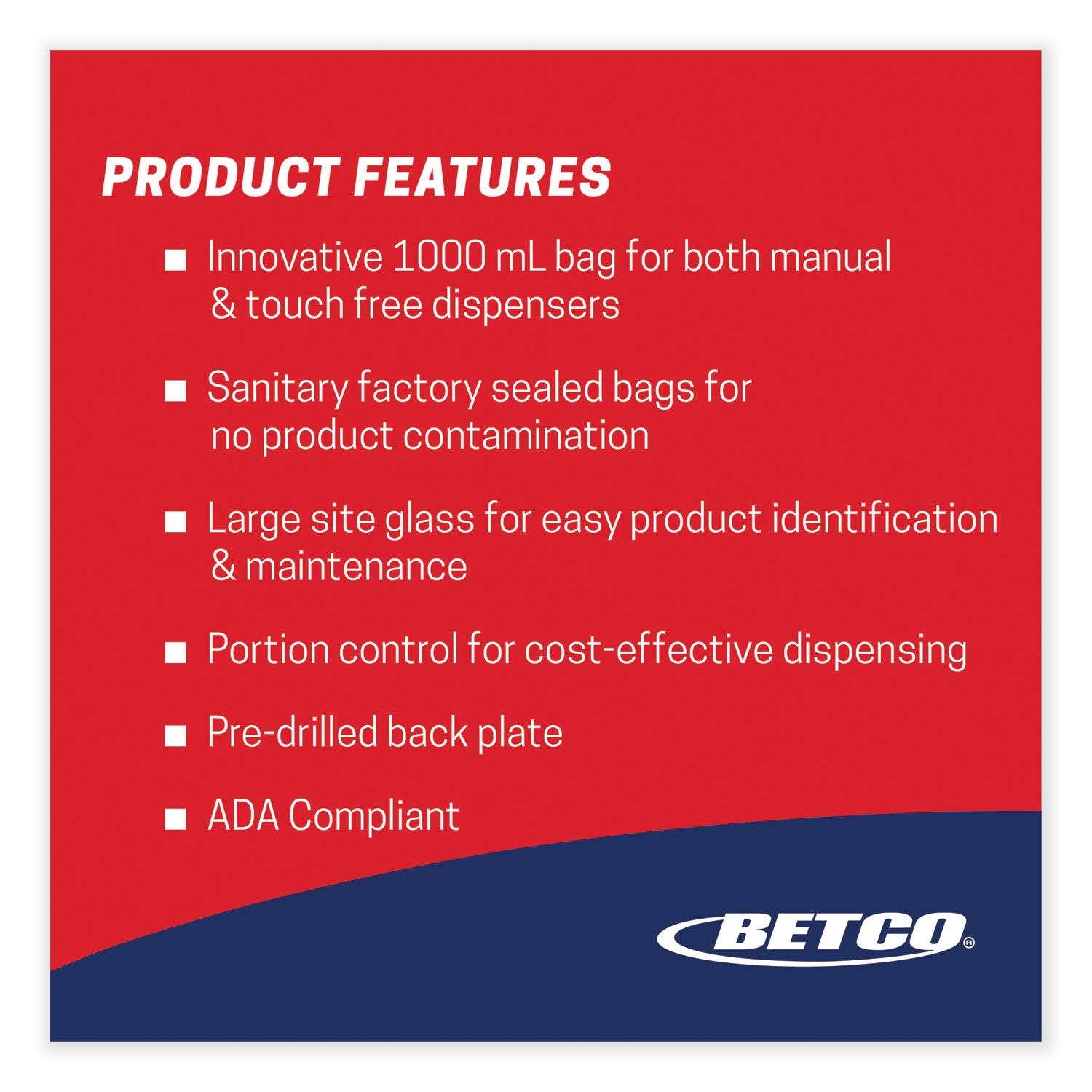 Betco® Clario Dispensing System Manual Foam Dispenser, 1,000 mL, 5.11 x 3.85 x 11.73, Black, 12/Carton