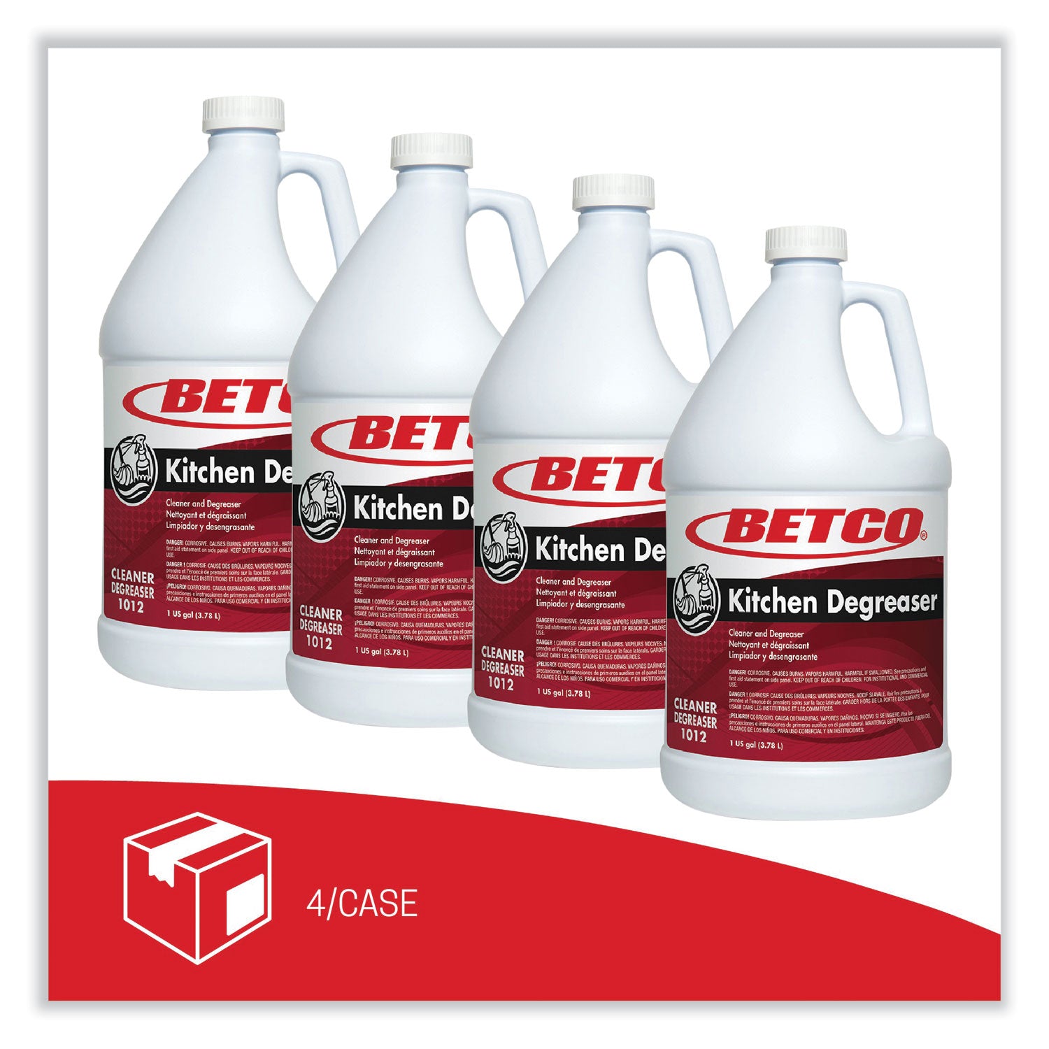 Betco® Kitchen Degreaser, Characteristic Scent, 1 gal Bottle, 4/Carton