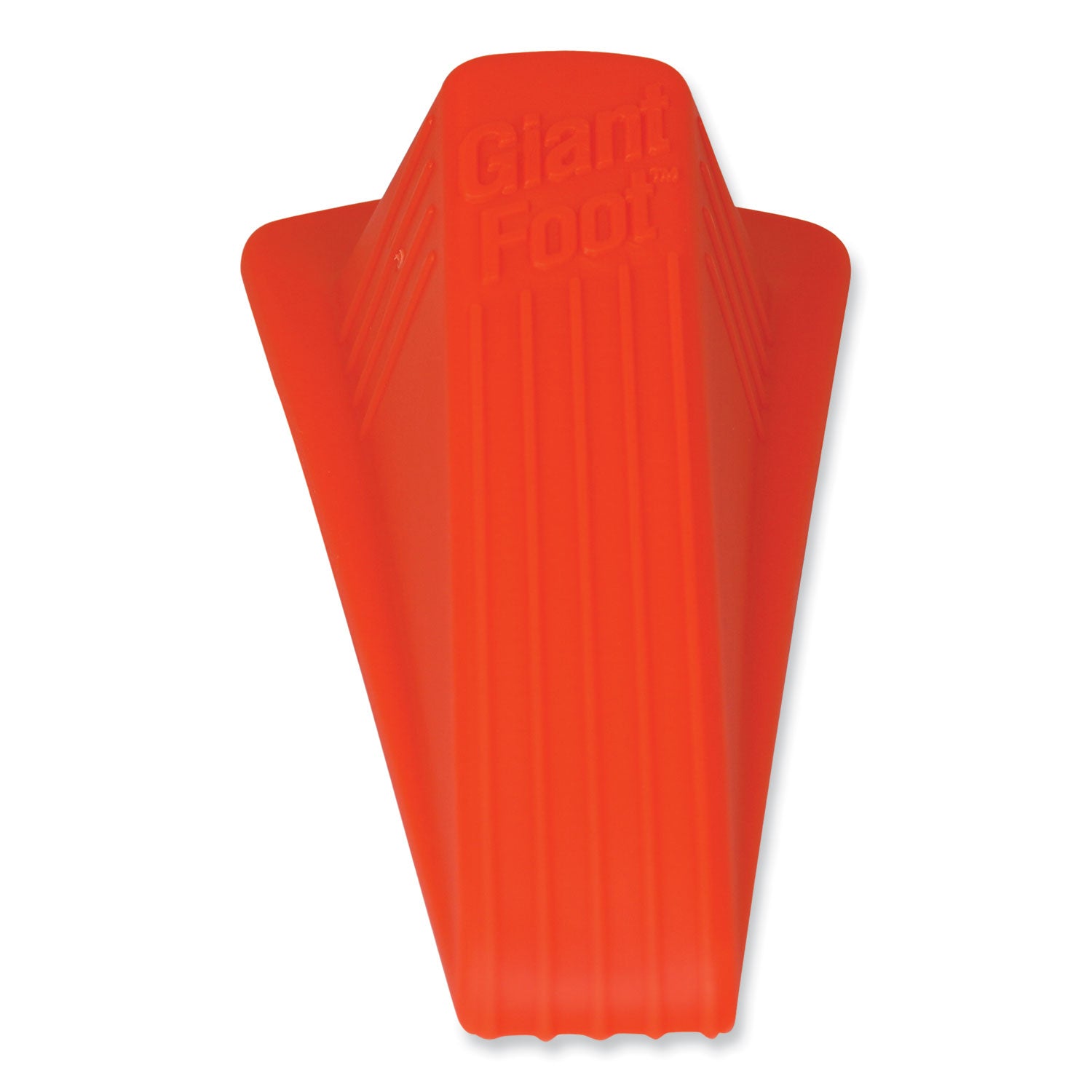 Master Caster® Giant Foot Doorstop, No-Slip Rubber Wedge, 3.5w X 6.75d X 2h, Safety Orange