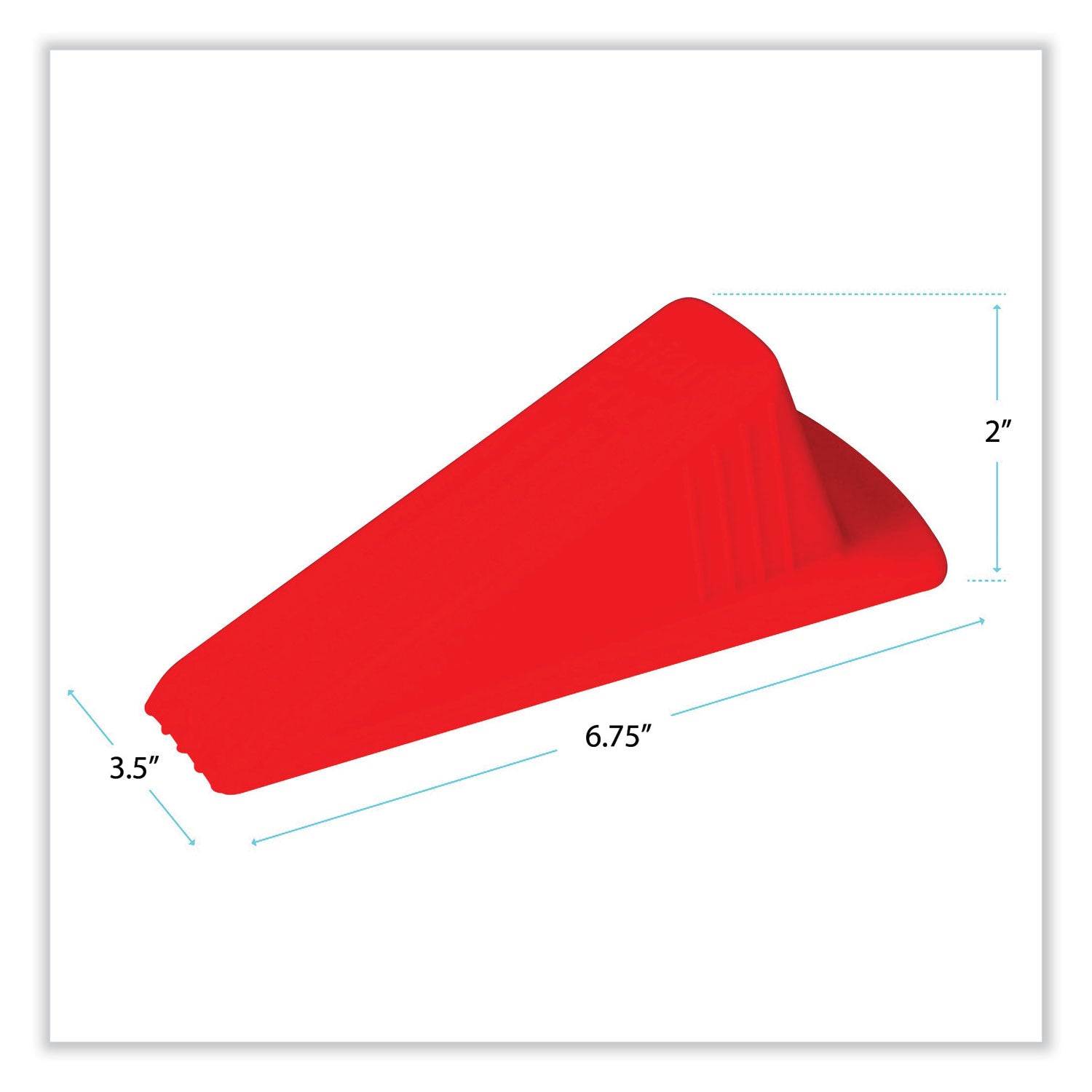 Master Caster® Giant Foot Doorstop, No-Slip Rubber Wedge, 3.5w X 6.75d X 2h, Safety Orange