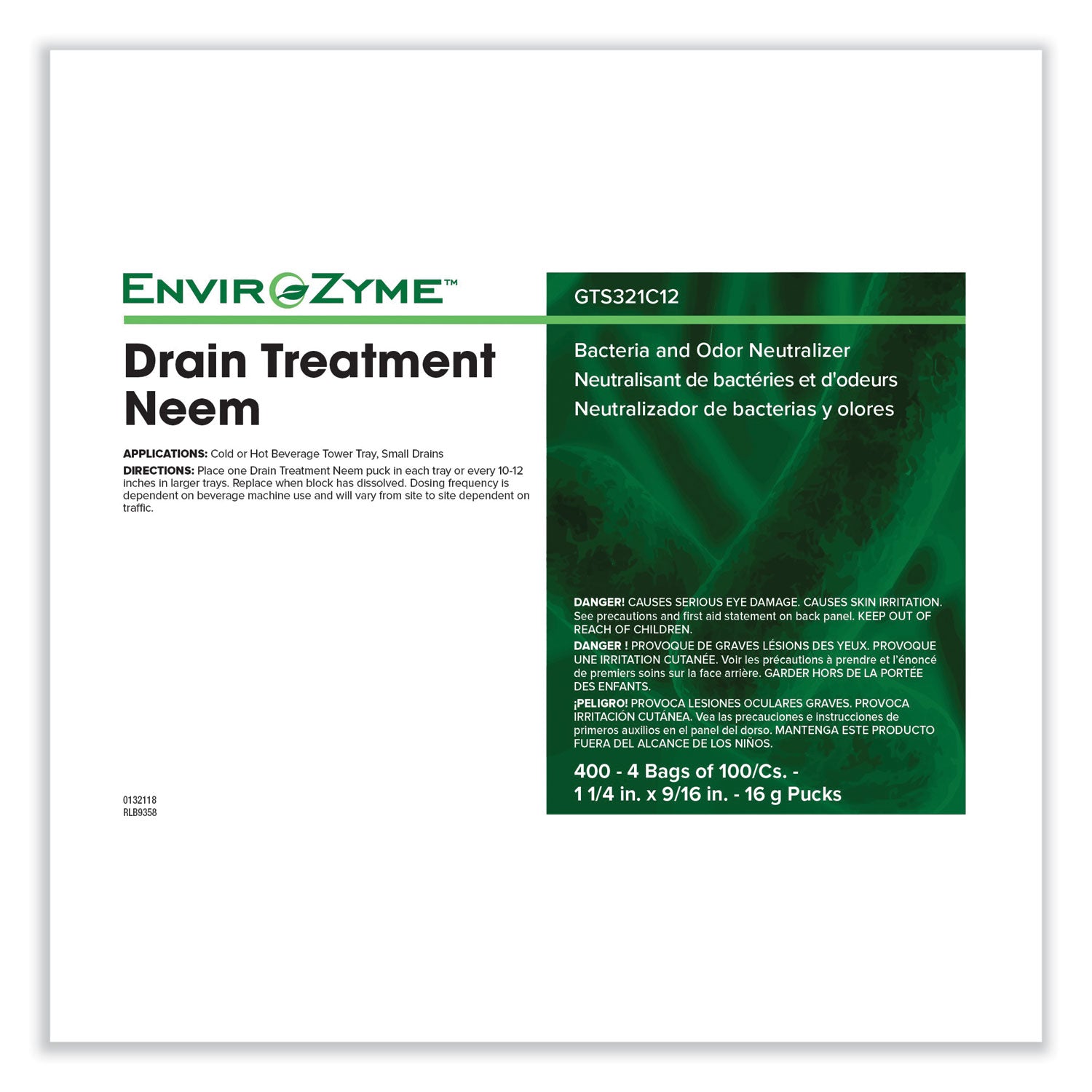 Betco® FOG Puck Small Drain Treatment Neem, 8 oz, 400/Carton