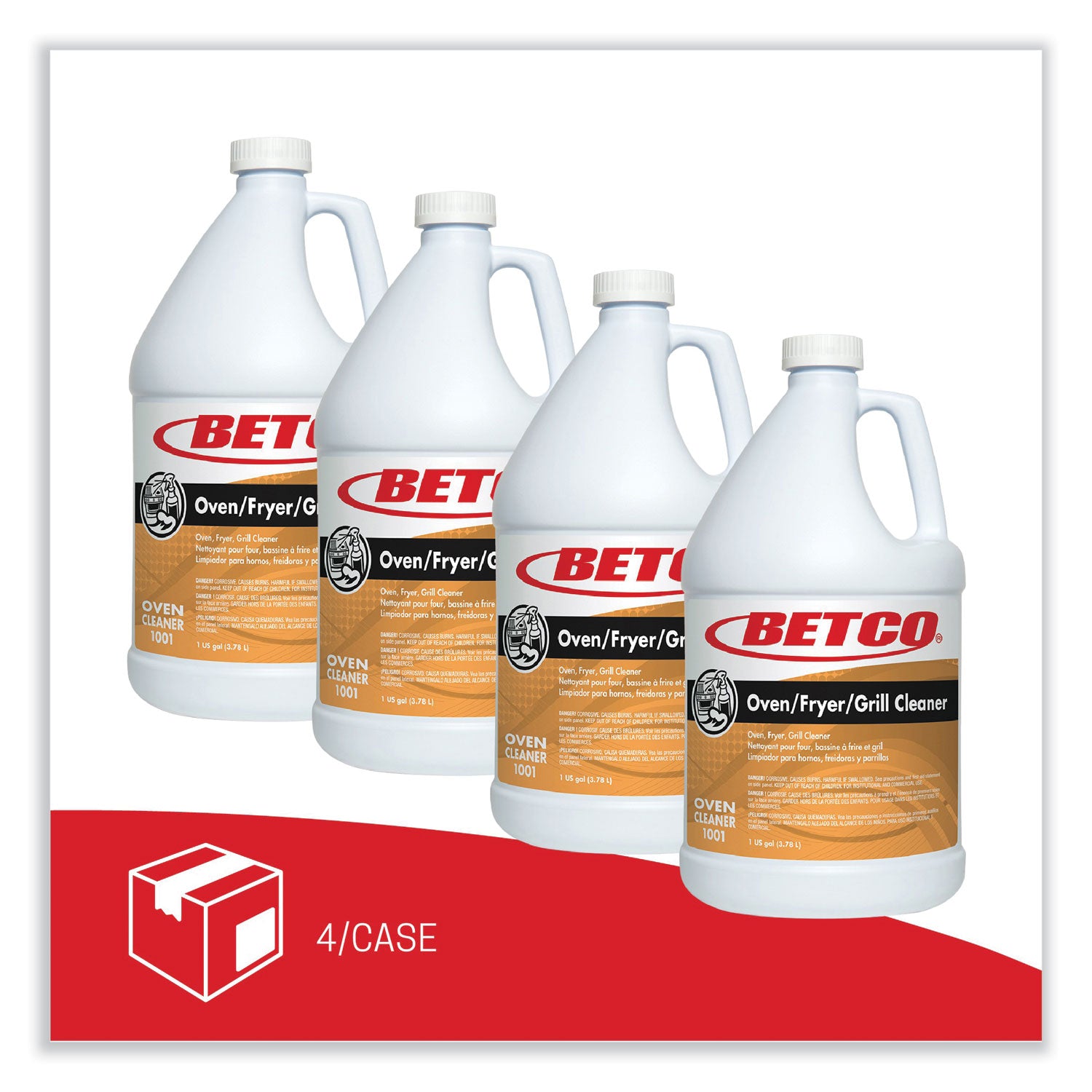 Betco® Oven Fryer Grill Cleaner, Characteristic Scent, 1 gal Bottle, 4/Carton