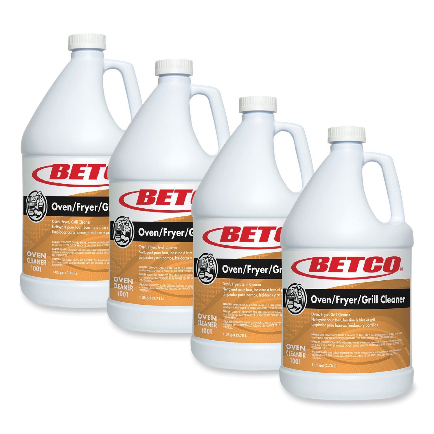 Betco® Oven Fryer Grill Cleaner, Characteristic Scent, 1 gal Bottle, 4/Carton