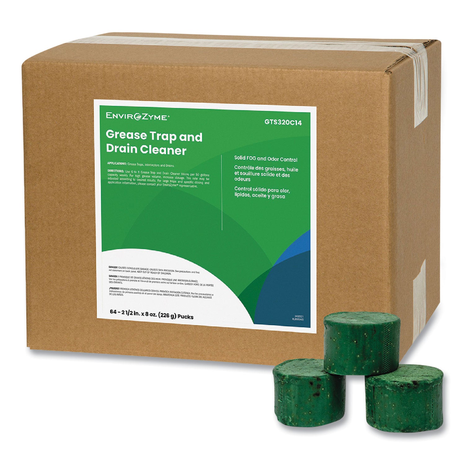 Betco® FOG Puck Large Grease Trap and Drain Cleaner, 8 oz, 64/Carton