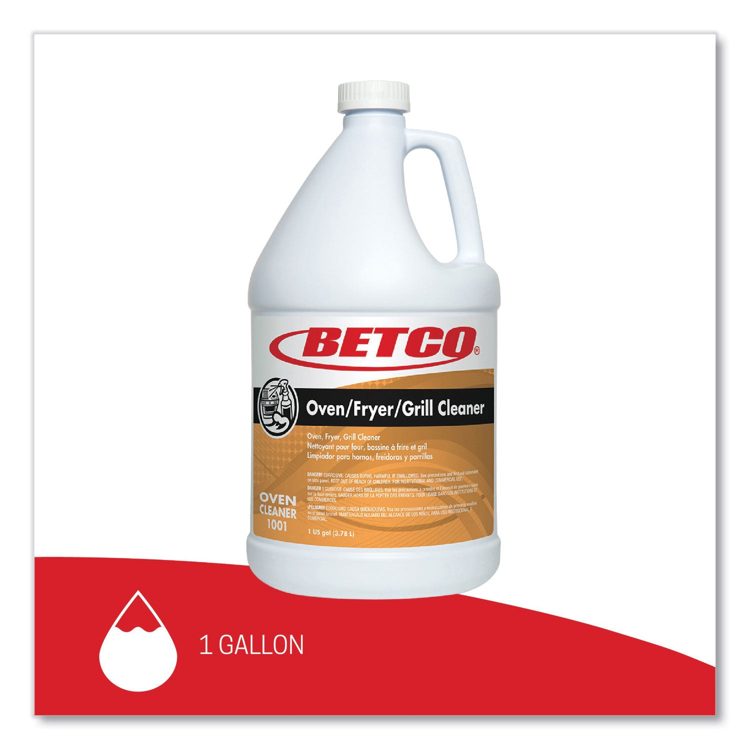 Betco® Oven Fryer Grill Cleaner, Characteristic Scent, 1 gal Bottle, 4/Carton