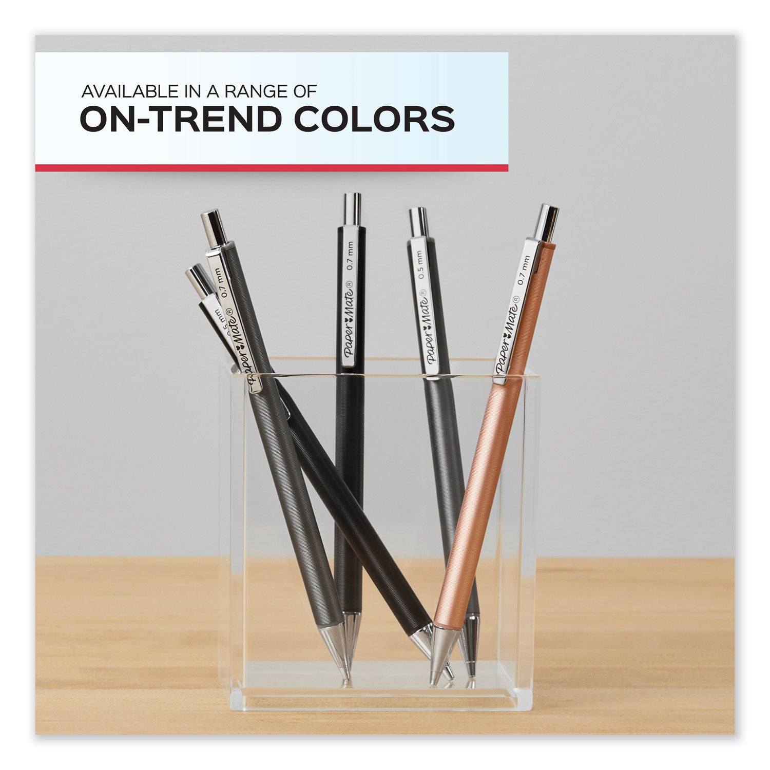 Paper Mate® Advanced Mechanical Pencils, 0.5 Mm, Hb (#2), Black Lead, Gun Metal Gray Barrel