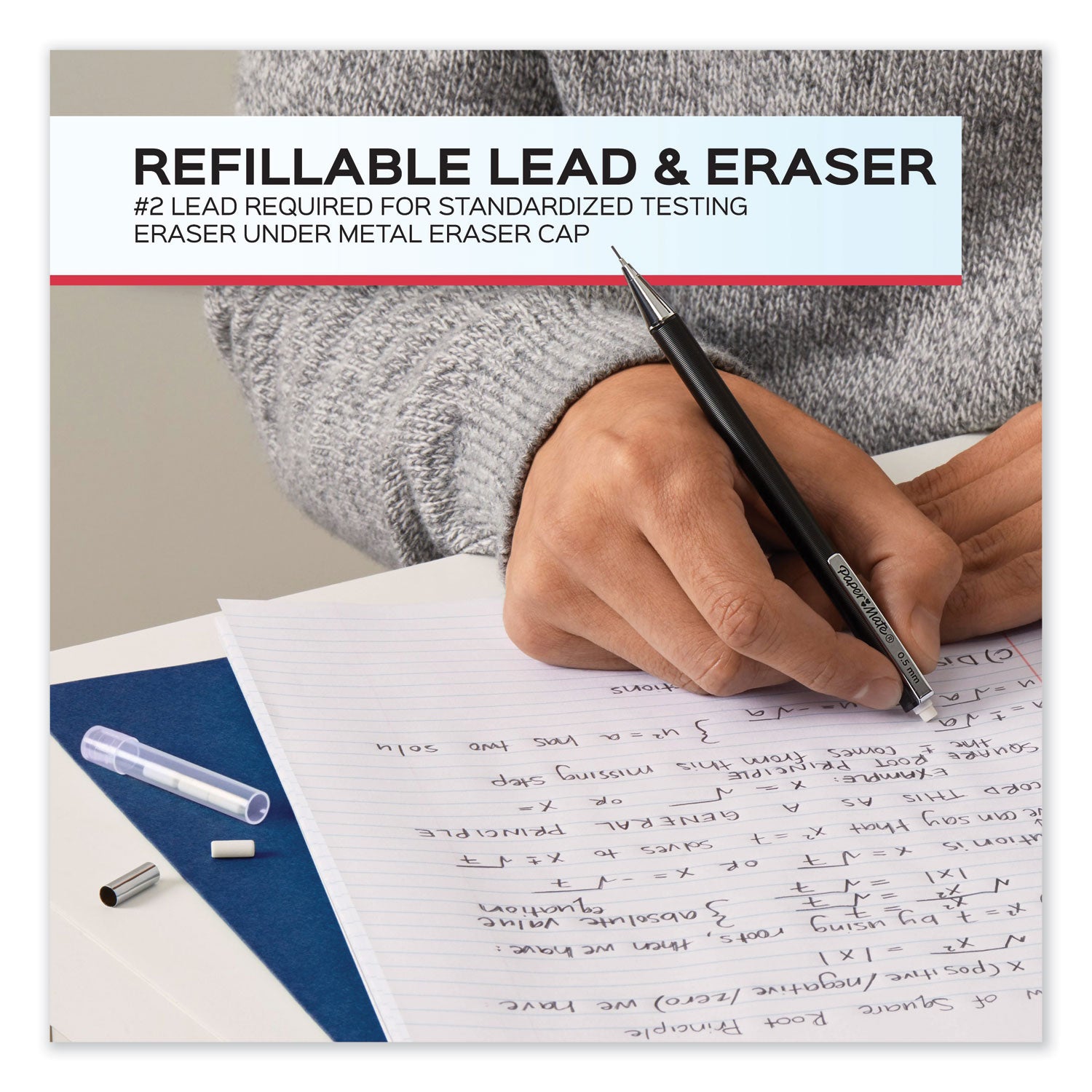 Paper Mate® Advanced Mechanical Pencils, 0.5 Mm, Hb (#2), Black Lead, Gun Metal Gray Barrel