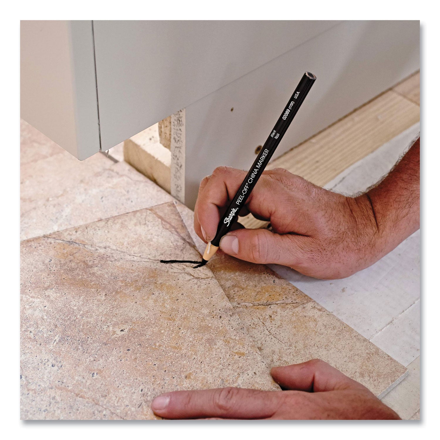 Sharpie® Peel-Off China Markers, Black, Dozen