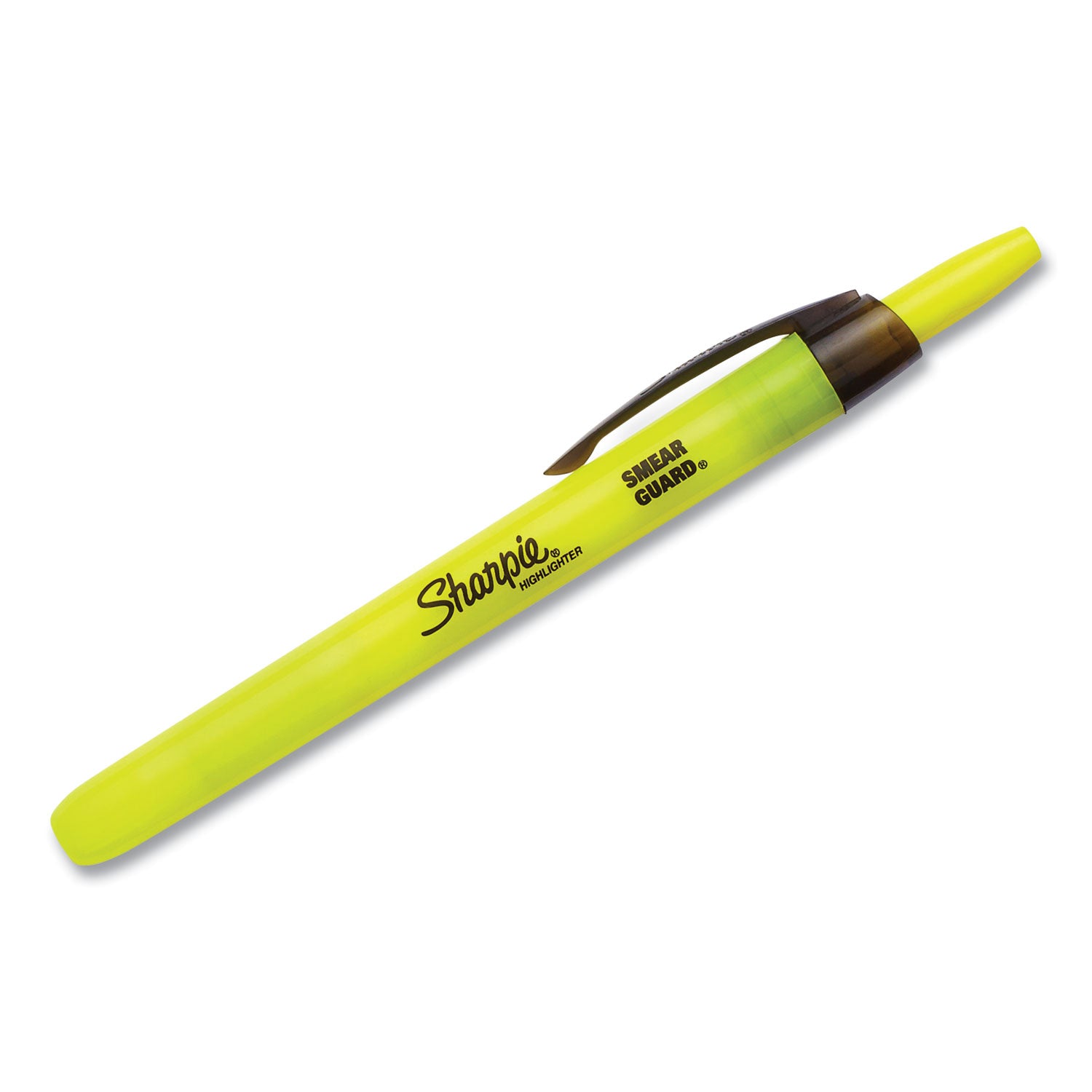 Sharpie® Retractable Highlighters, Fluorescent Yellow Ink, Chisel Tip, Yellow/black Barrel, Dozen