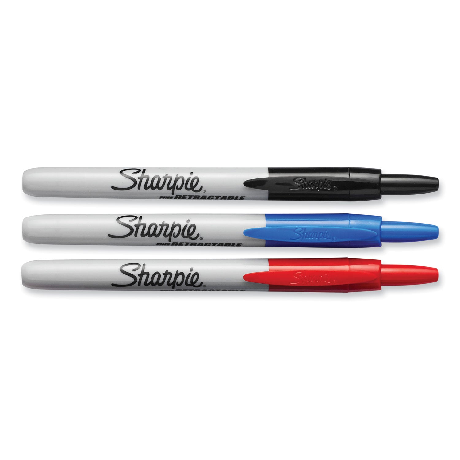 Sharpie® Retractable Permanent Marker, Fine Bullet Tip, Assorted Colors, 3/set