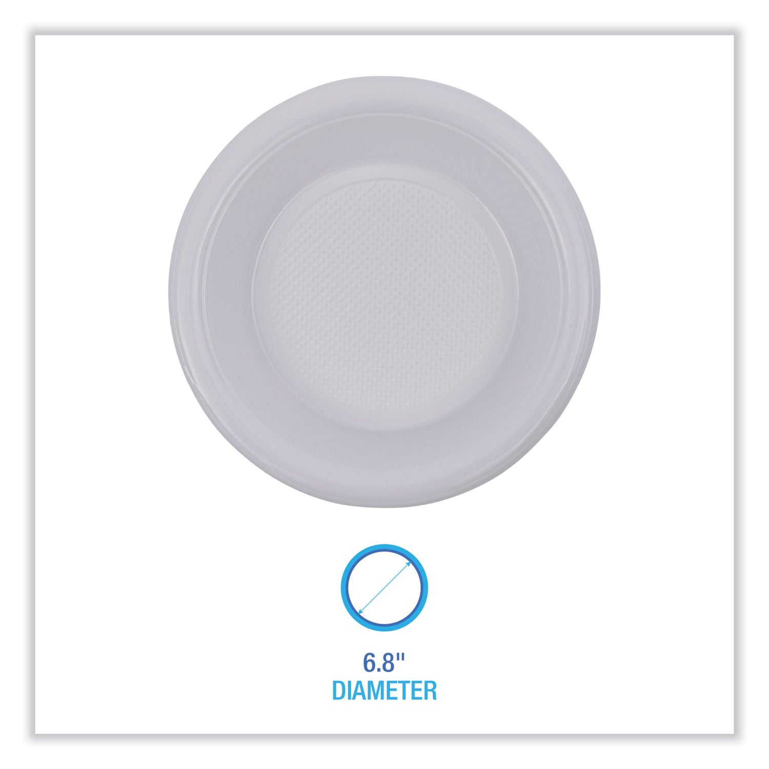 Boardwalk® Hi-Impact Plastic Dinnerware, Bowl, 10 oz to 12 oz, White, 1,000/Carton