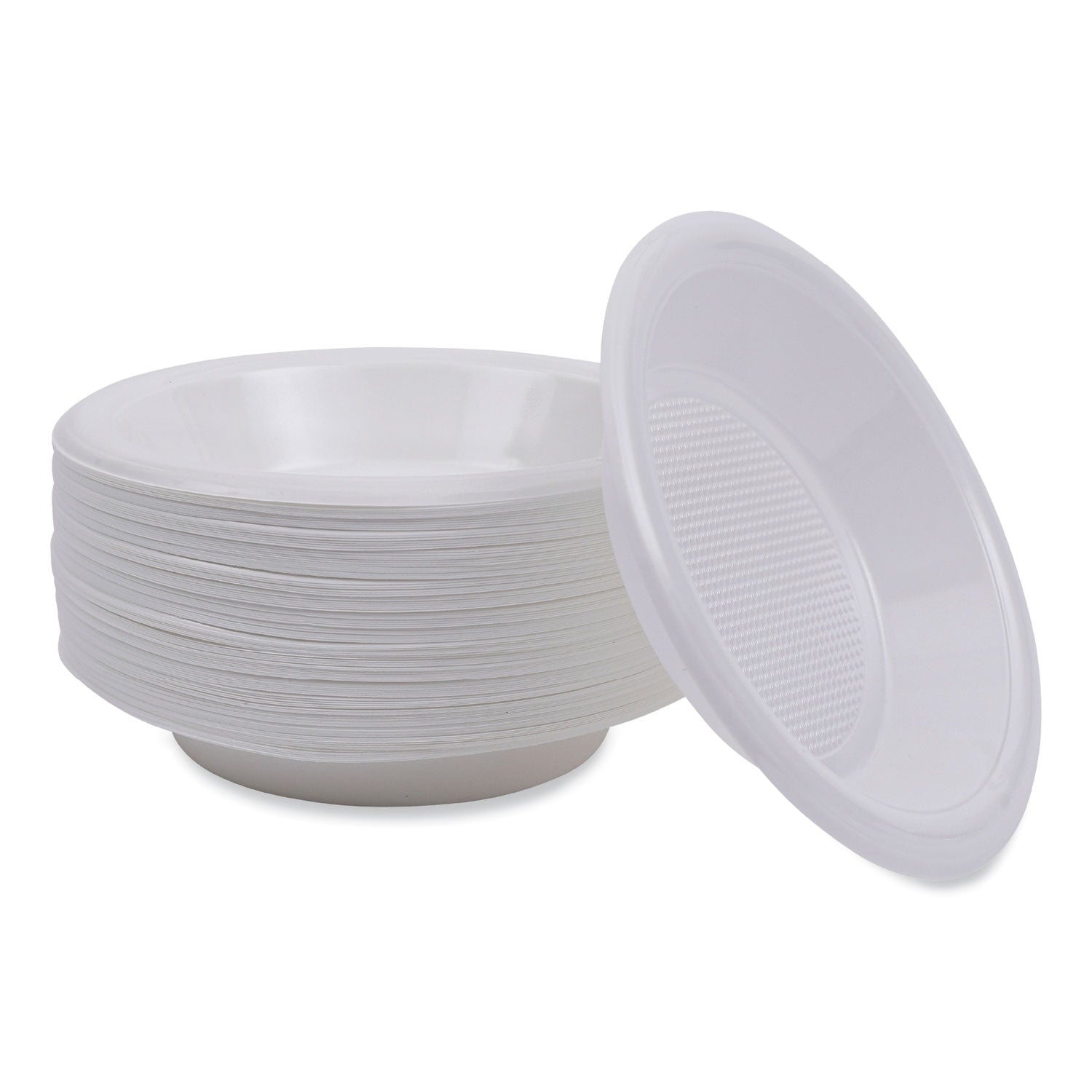 Boardwalk® Hi-Impact Plastic Dinnerware, Bowl, 10 oz to 12 oz, White, 1,000/Carton