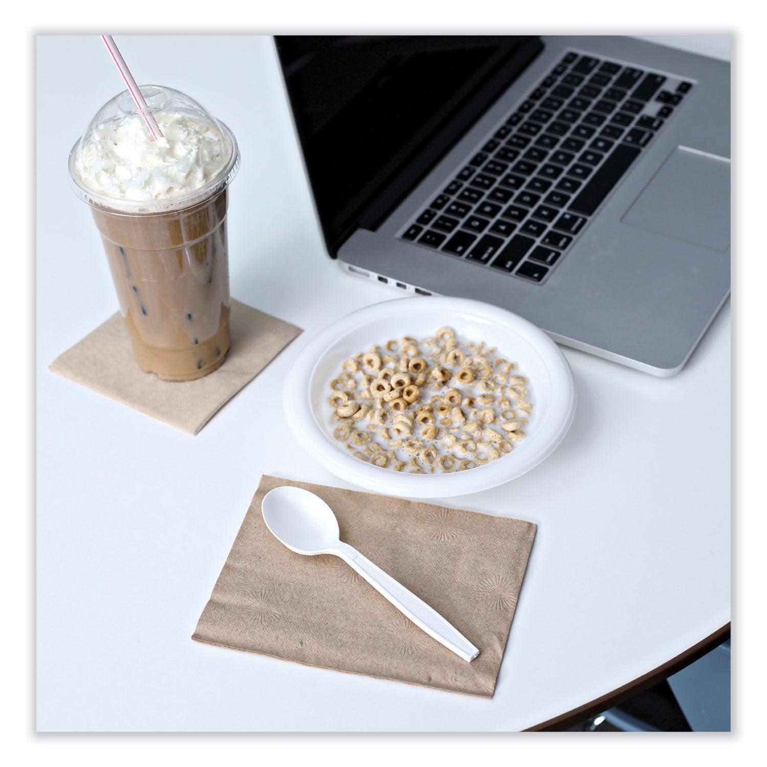 Boardwalk® Heavyweight Wrapped Polypropylene Cutlery, Soup Spoon, Plastic, White, 1,000/Carton