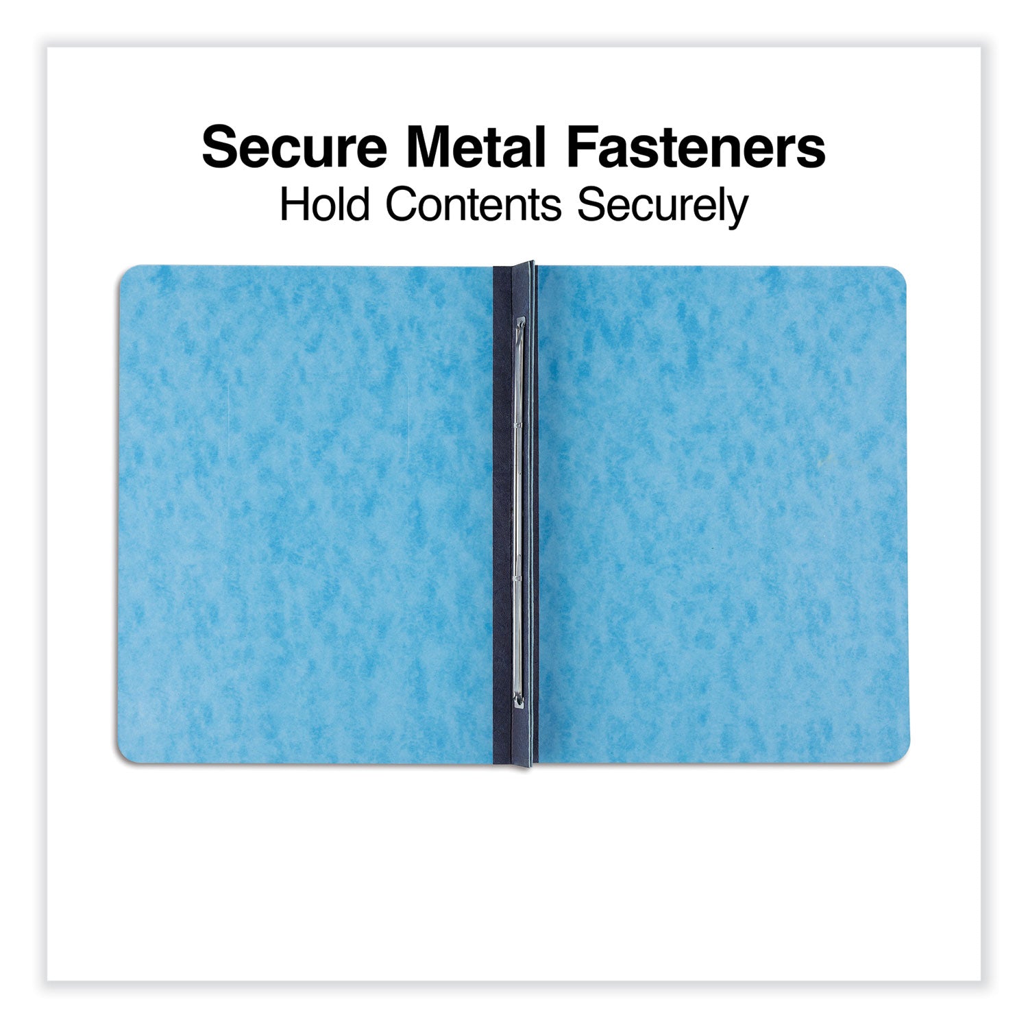 Universal® Pressboard Report Cover, Two-Piece Prong Fastener, 3" Capacity, 8.5 X 11, Light Blue/light Blue