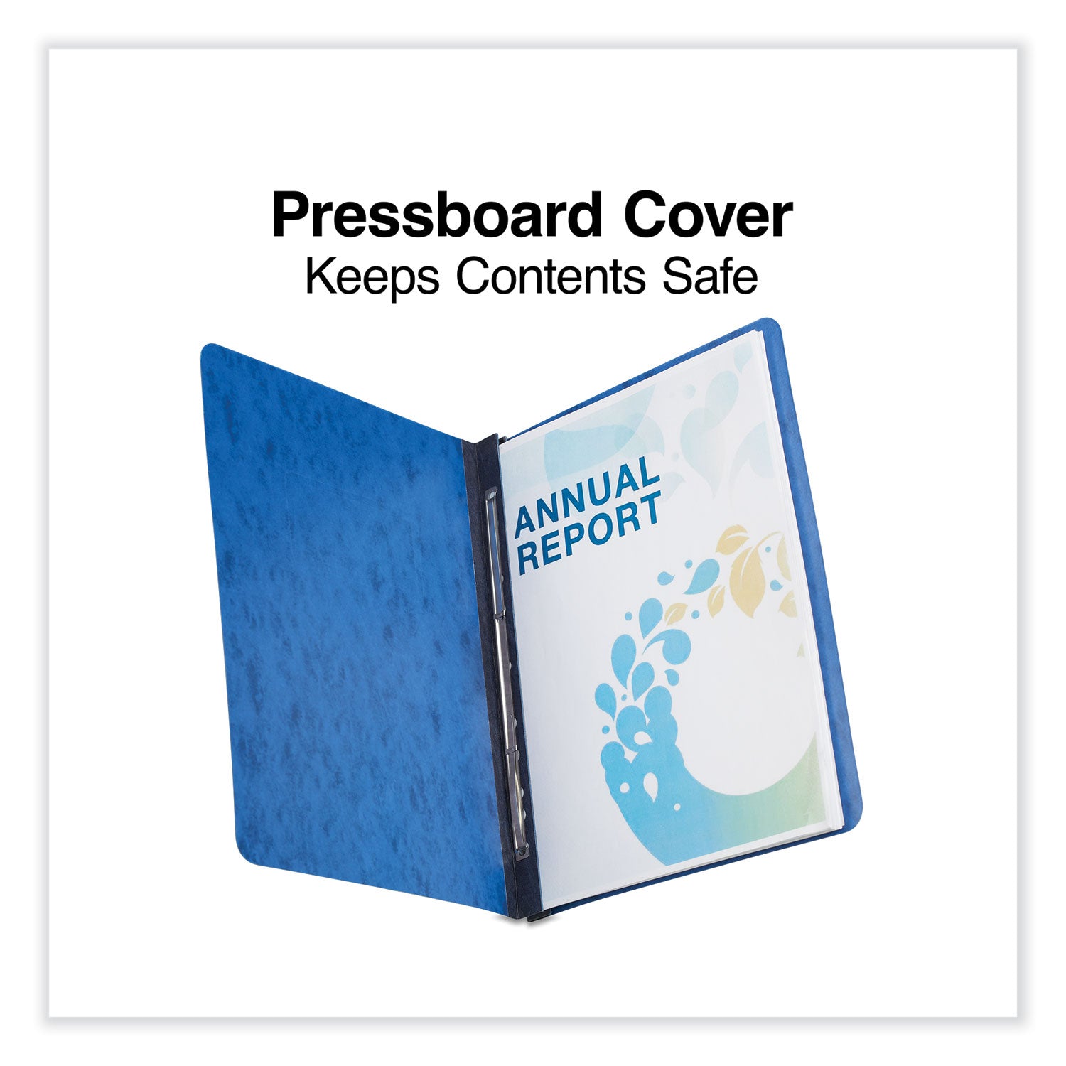 Universal® Pressboard Report Cover, Two-Piece Prong Fastener, 3" Capacity, 8.5 X 11, Dark Blue/dark Blue