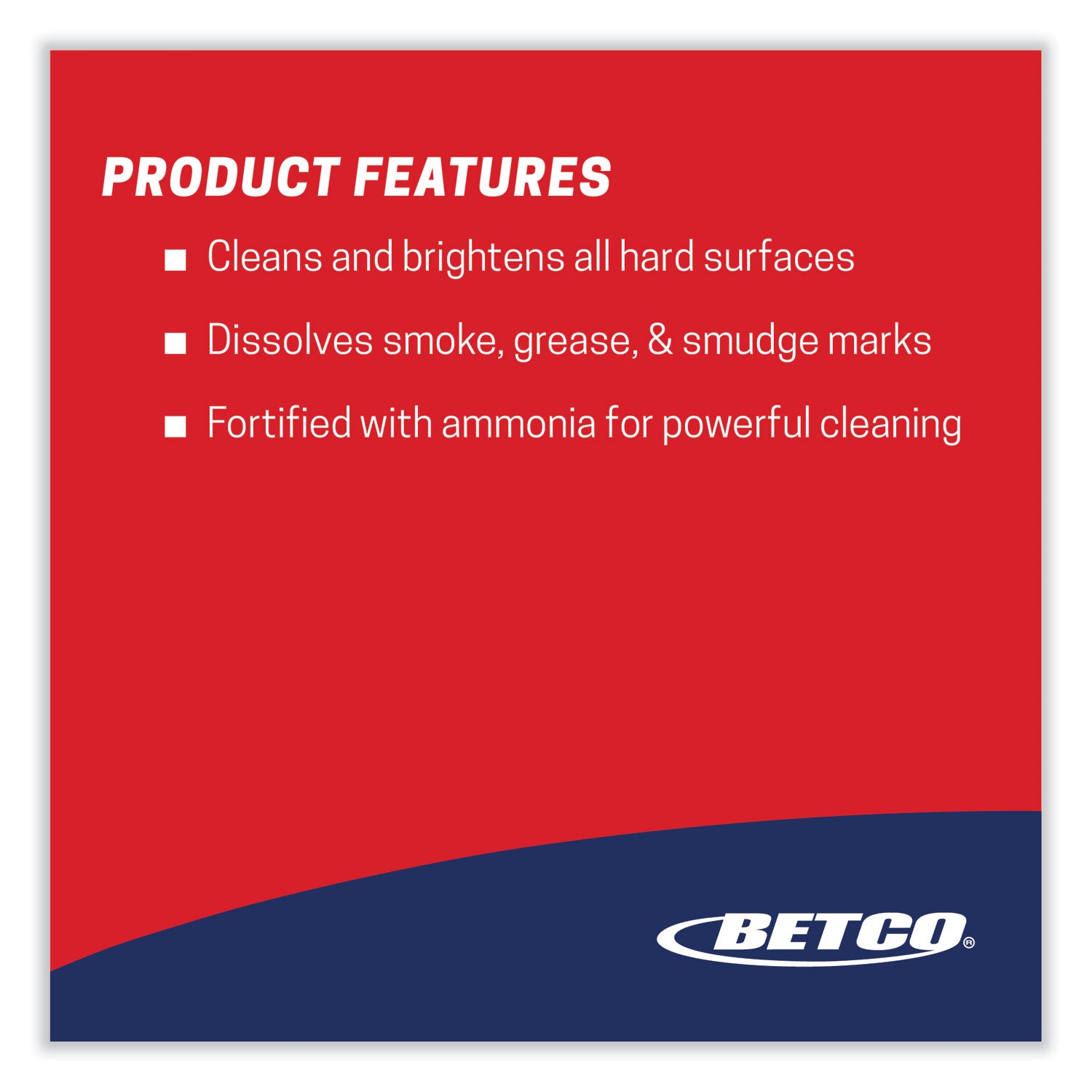 Betco® Deep Blue Glass and Surface Cleaner, 2 L Bottle, 4/Carton