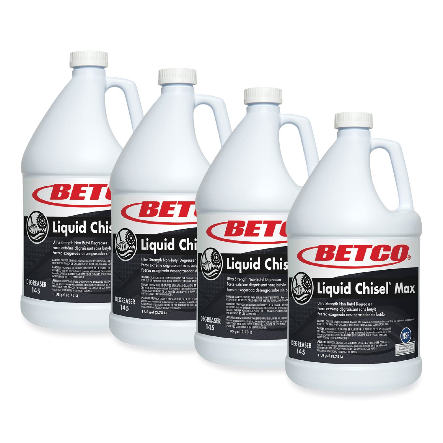 Betco® Liquid Chisel Max Non-Butyl Degreaser, Characteristic Scent, 1 gal Bottle, 4/Carton