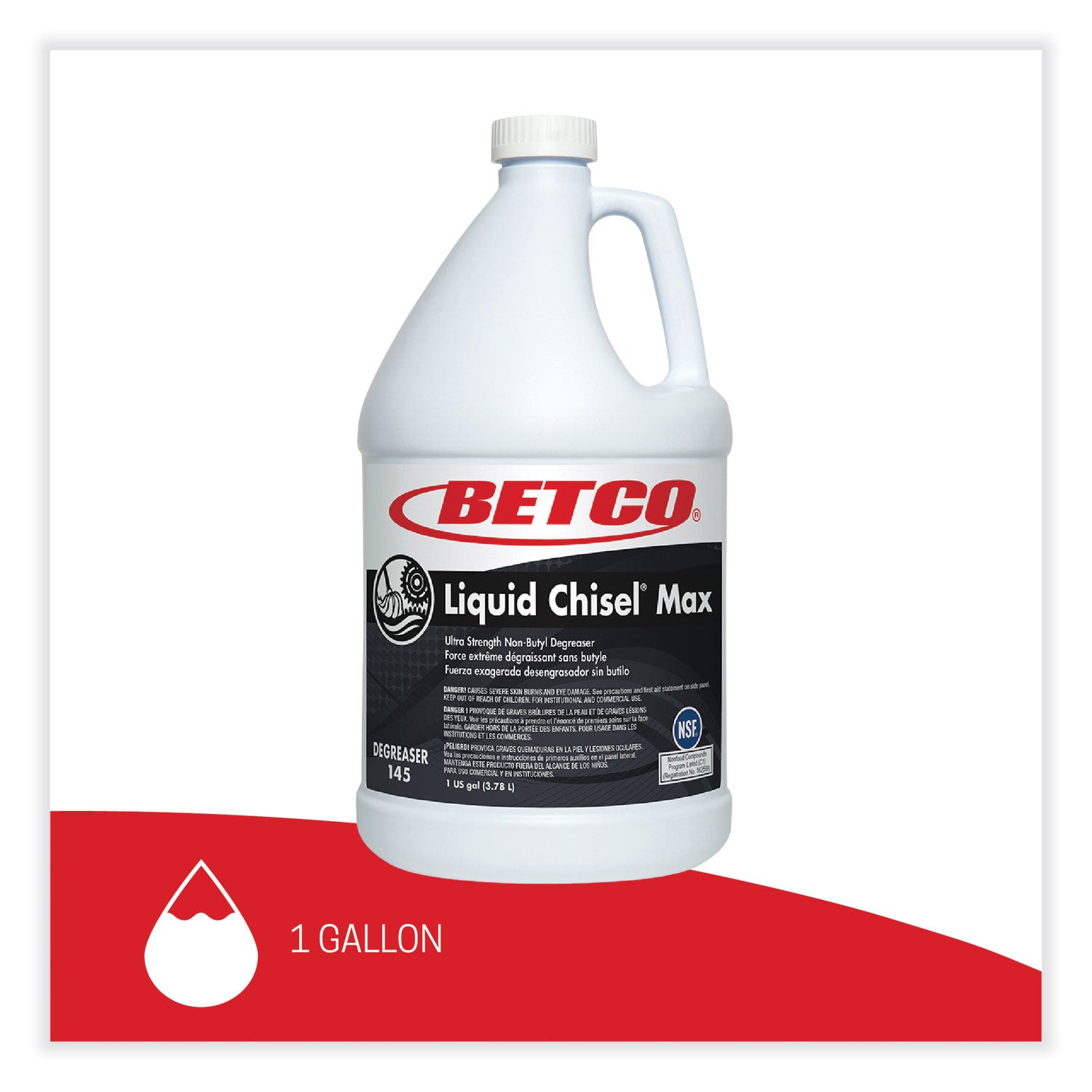 Betco® Liquid Chisel Max Non-Butyl Degreaser, Characteristic Scent, 1 gal Bottle, 4/Carton