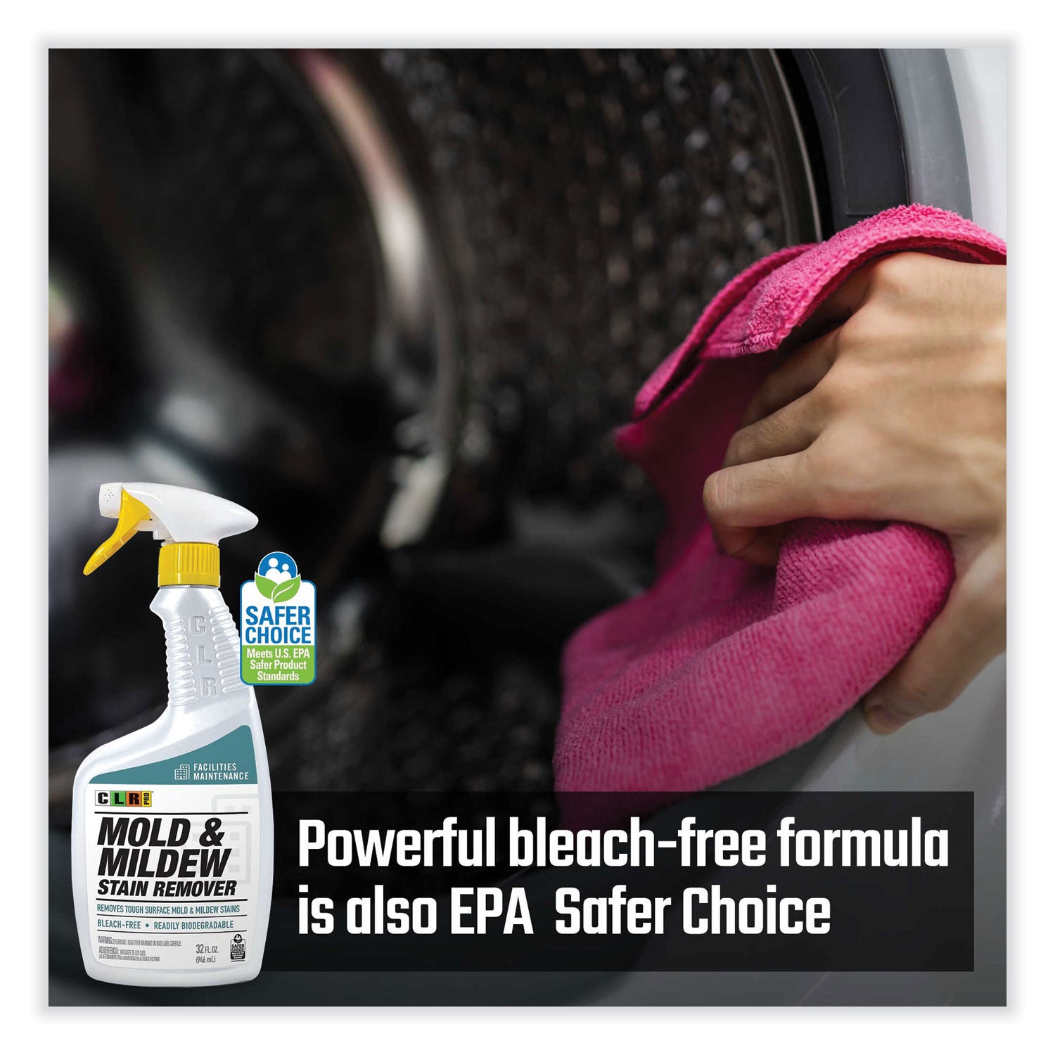 CLR PRO® Mold and Mildew Stain Remover, 32 oz Spray Bottle, 6/Carton