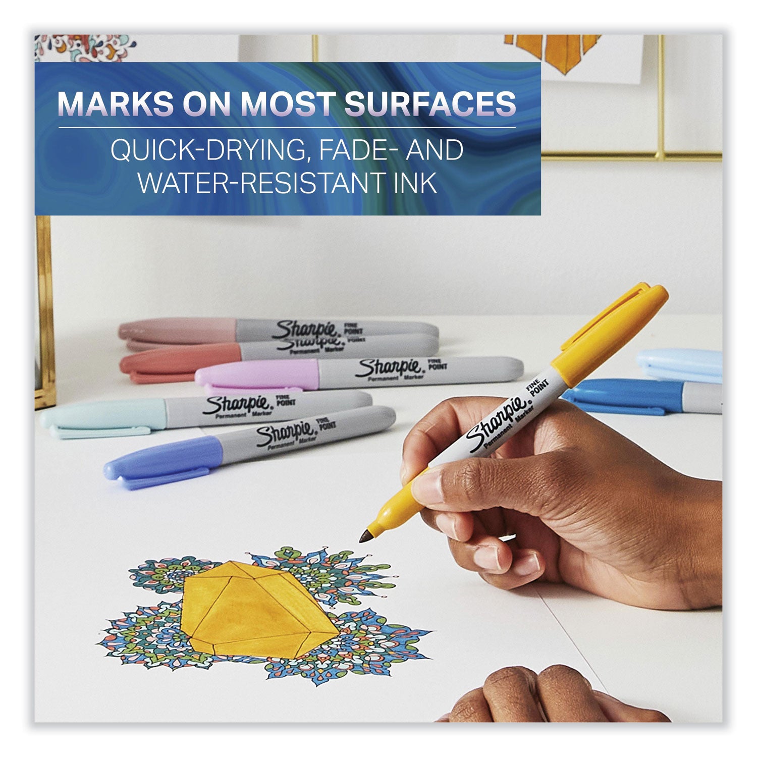 Sharpie® Mystic Gems Markers, Fine Bullet Tip, Assorted, 24/pack