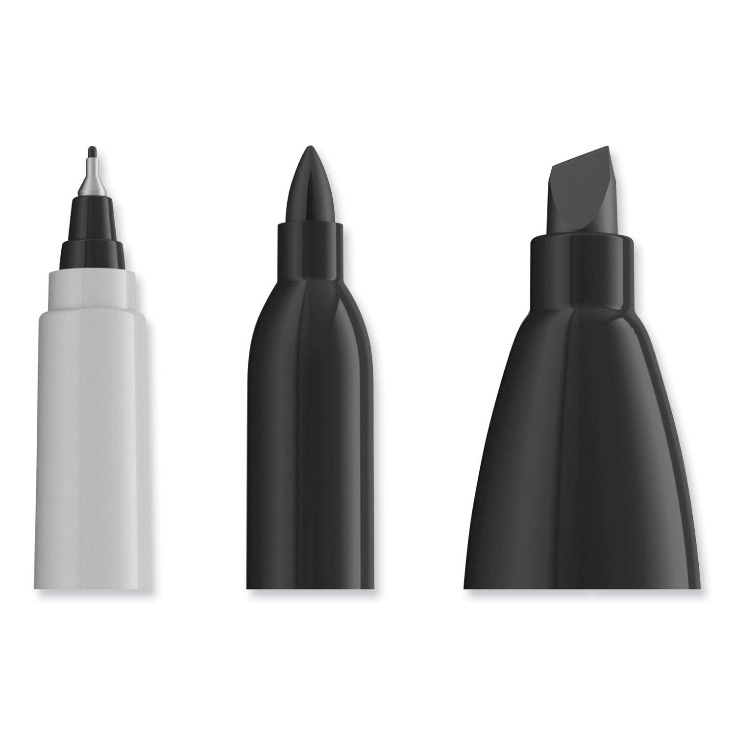 Sharpie® Mixed Point Size Permanent Markers, Assorted Tip Sizes/types, Black, 6/pack