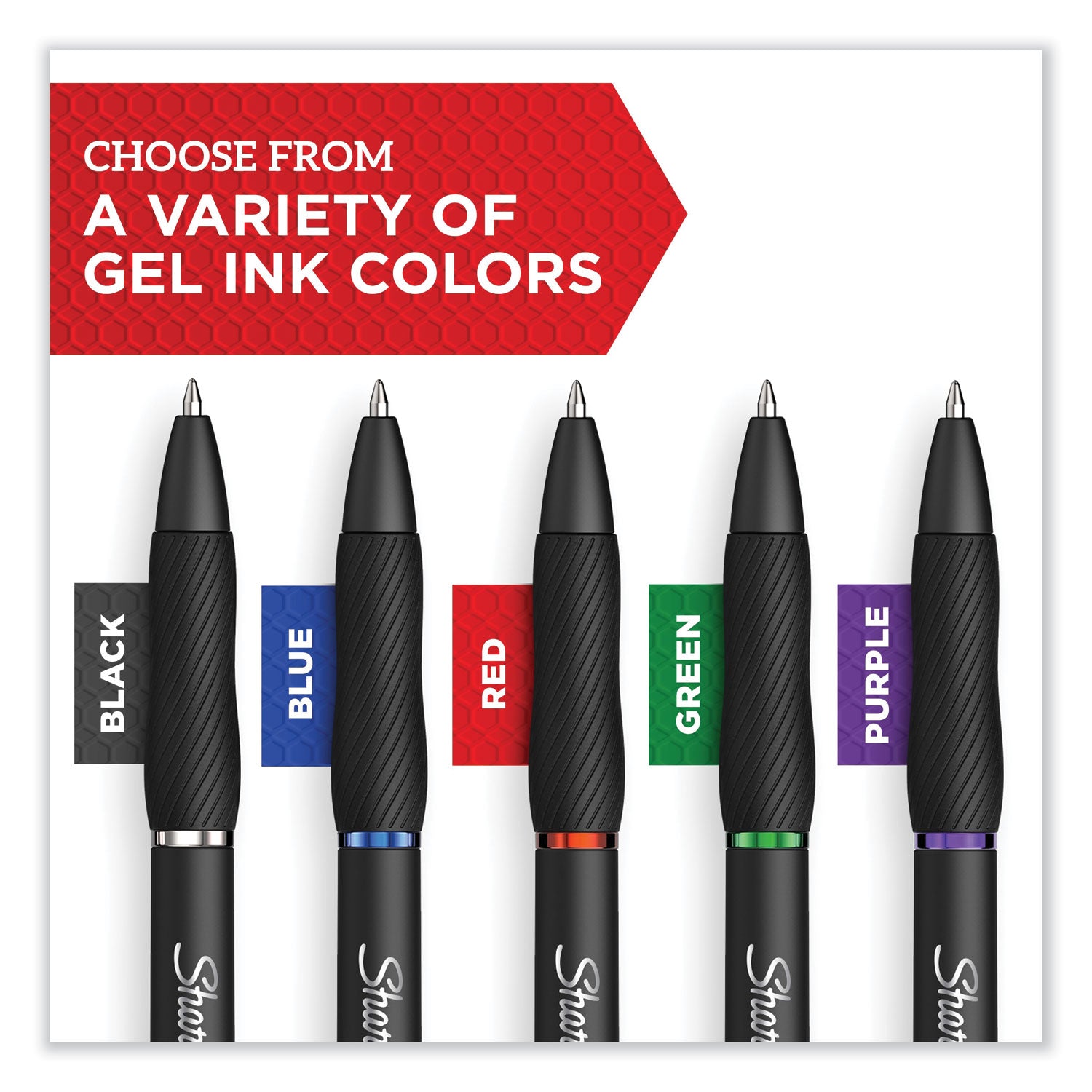 Sharpie® S-Gel™ S-Gel High-Performance Gel Pen, Retractable, Bold 1 Mm, Blue Ink, Black Barrel, 4/pack
