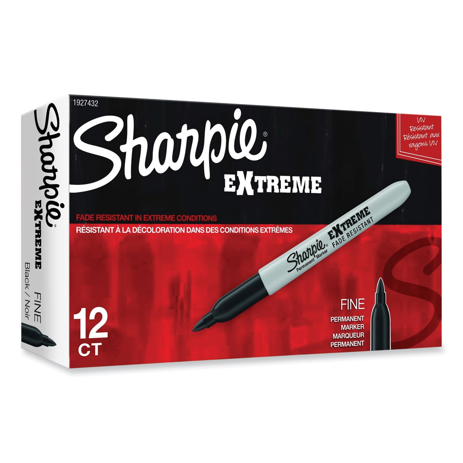 Sharpie® Extreme Marker, Fine Bullet Tip, Black, Dozen