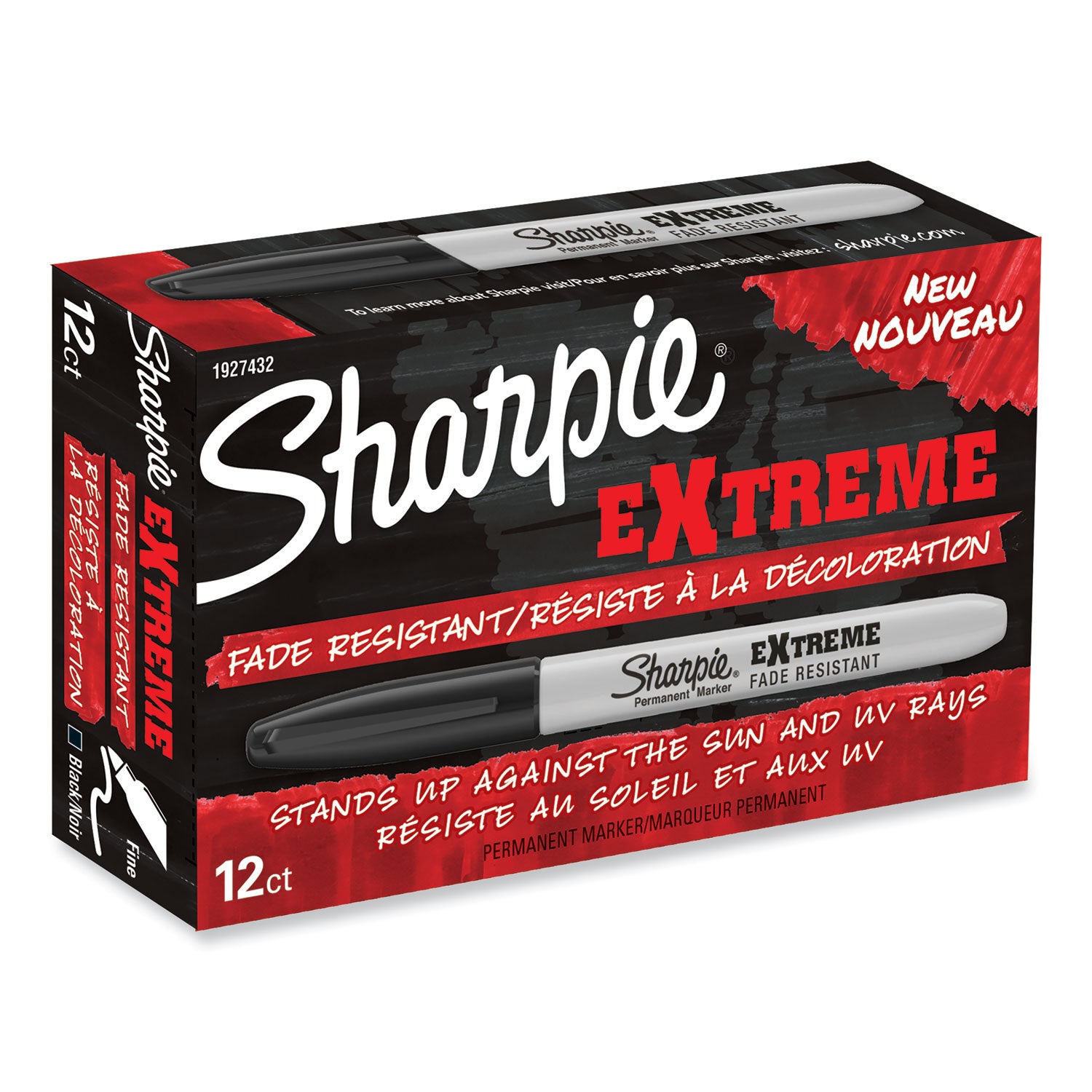 Sharpie® Extreme Marker, Fine Bullet Tip, Black, Dozen
