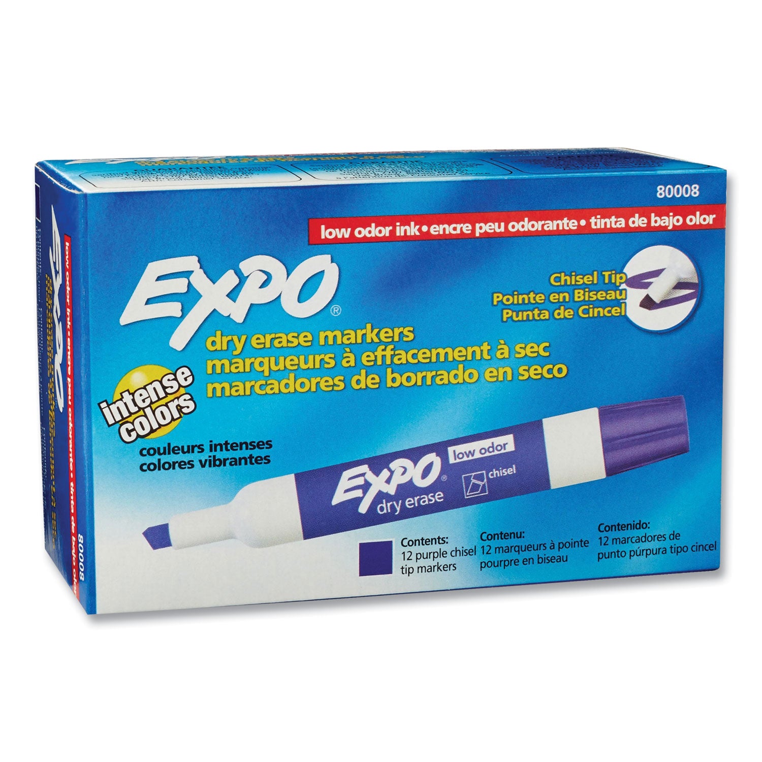 EXPO® Low-Odor Dry-Erase Marker, Broad Chisel Tip, Purple