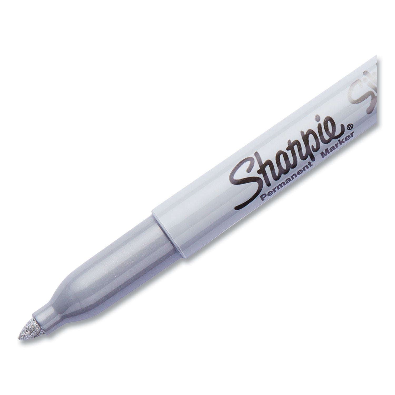 Sharpie® Metallic Fine Point Permanent Markers, Fine Bullet Tip, Metallic Silver, Dozen
